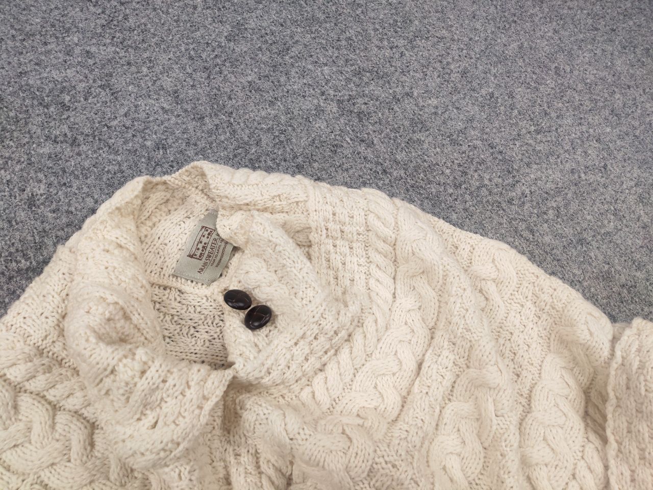Aran Sweater Market Aran Sweater Market Irish Wool Cable Knit Poncho Vintage Size ONE SIZE - 5 Thumbnail