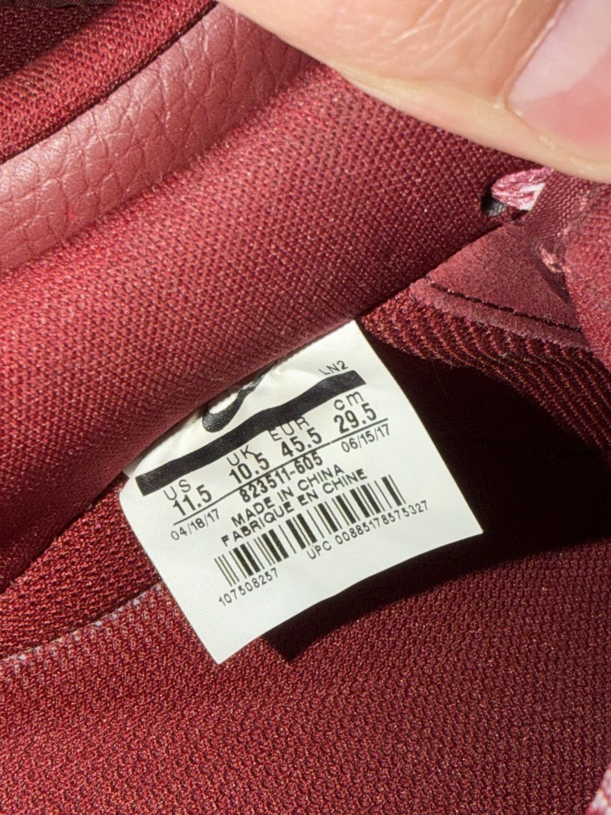 Nike Nike AF1 NBA Edition Burgundy 11.5US Size US 11.5 / EU 44-45 - 5 Thumbnail