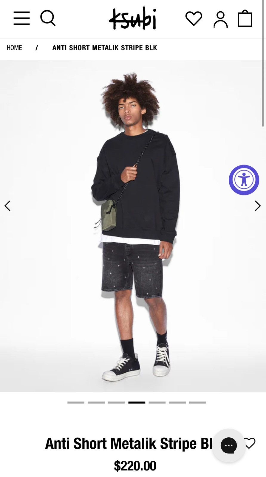 Ksubi Anti Short Metalik Stripe Blk Size US 42 / EU 58 - 14 Thumbnail