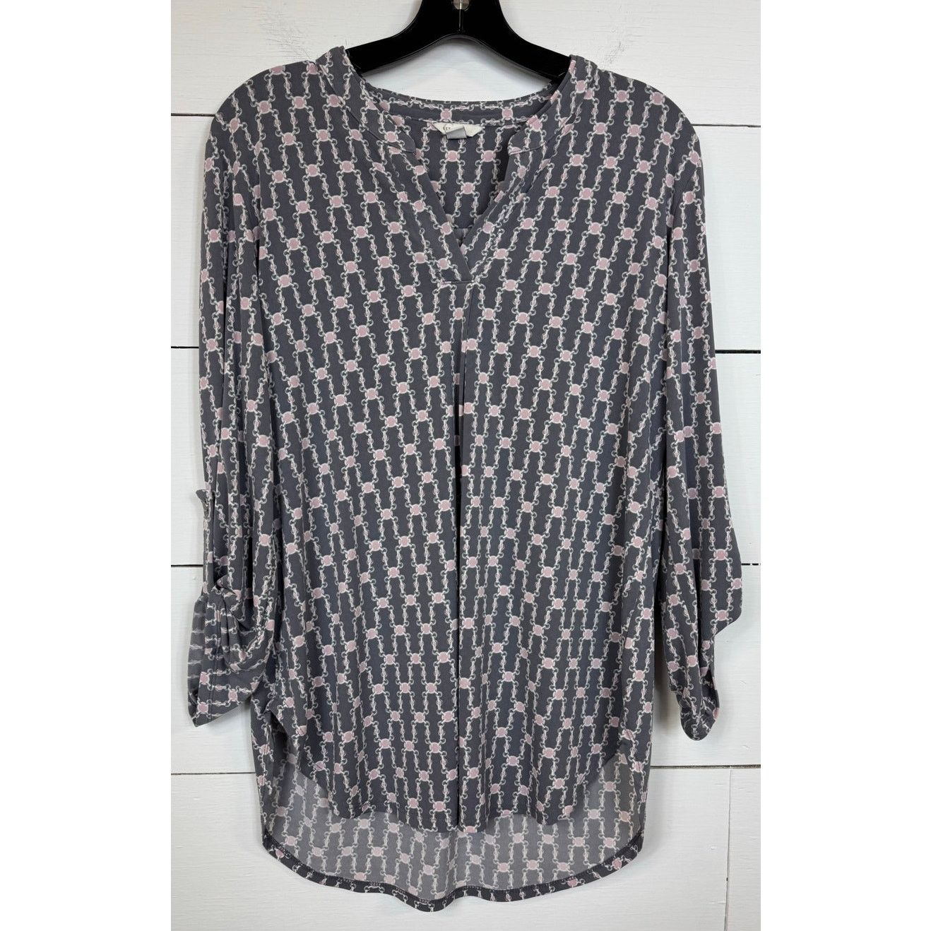 Other Cato Gray 3/4 Sleeve Blouse Women's Size Medium Size M / US 6-8 / IT 42-44 - 1 Thumbnail