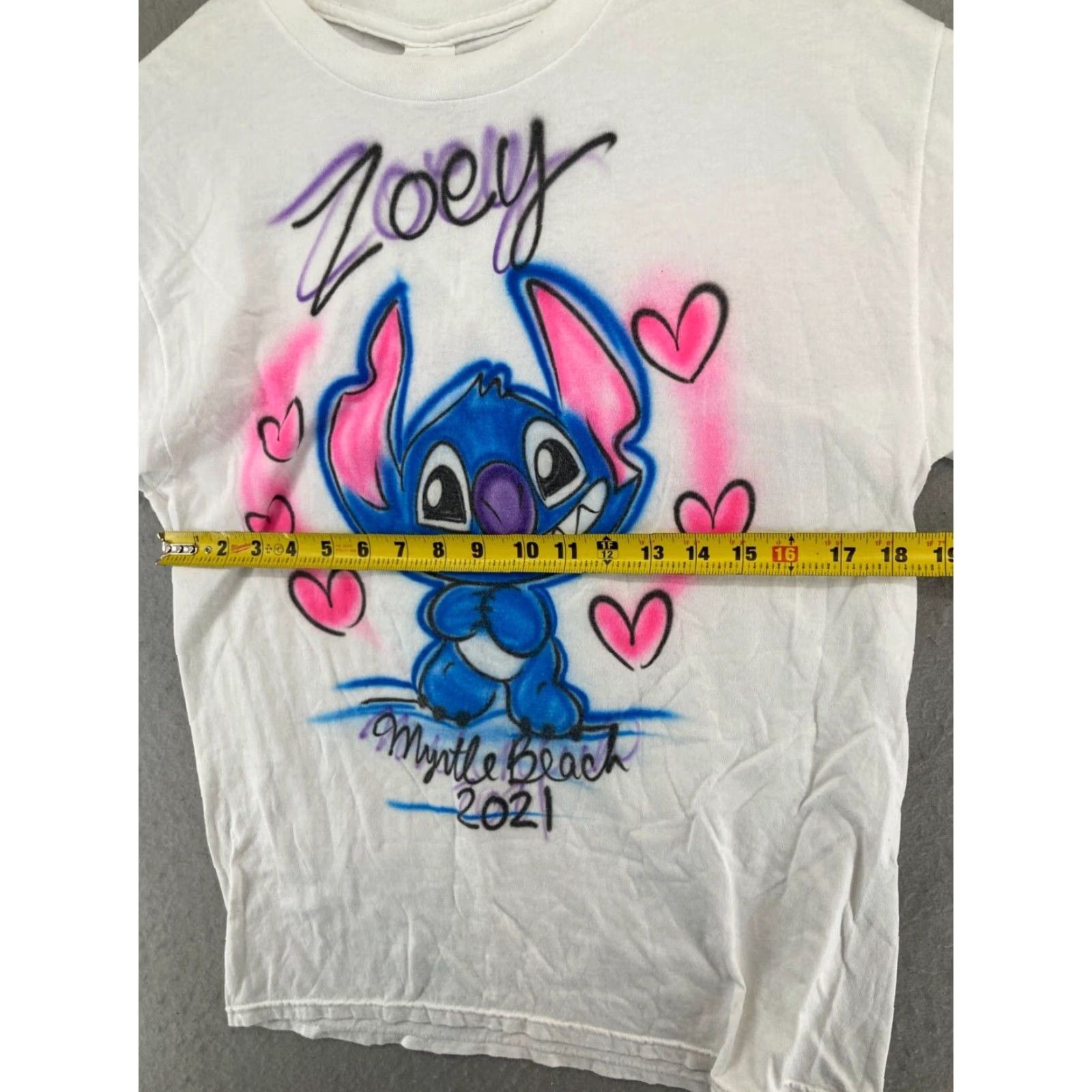 Hanes Hanes Women's T-Shirt Airbrush Stitch Myrtle Beach 2021 Crew Neck Short Sleeve Solid White Size M Size M / US 6-8 / IT 42-44 - 2 Thumbnail