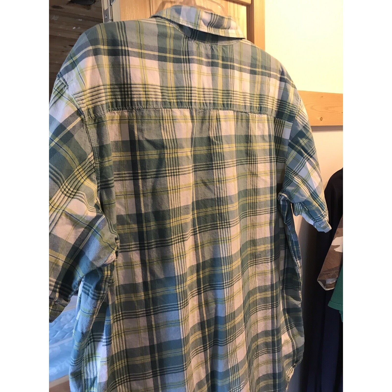 Columbia Columbia Men’s XL Blue Green Plaid SS Button Up Cotton Shirt Size US XL / EU 56 / 4 - 11 Thumbnail