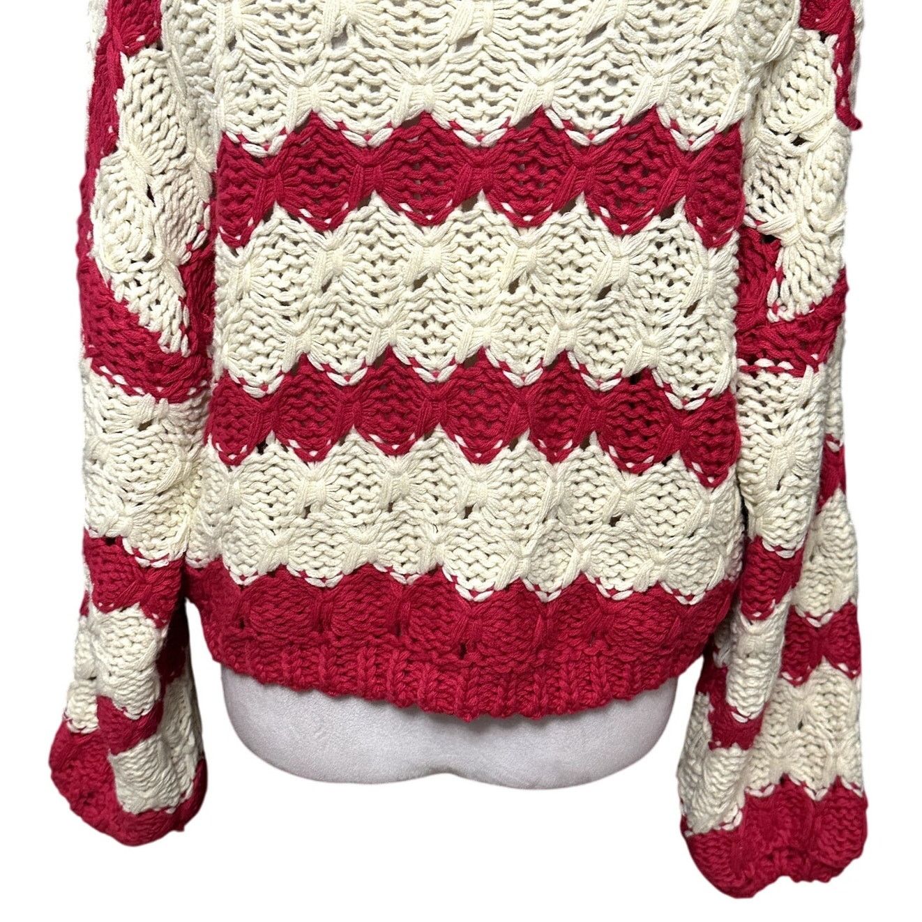 Other Gary Collective Preppy Striped Turtleneck Pink Cream Knit L Size L / US 10 / IT 46 - 7 Thumbnail