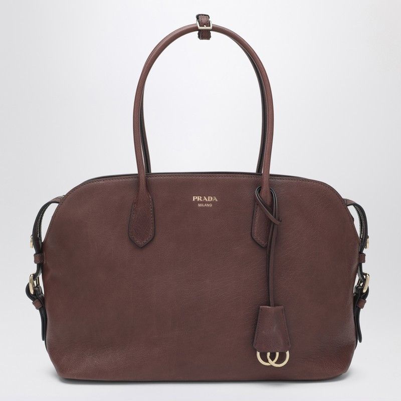 Prada Prada Large Cocoa-Colored Leather Shopping Bag Size ONE SIZE - 1 Thumbnail