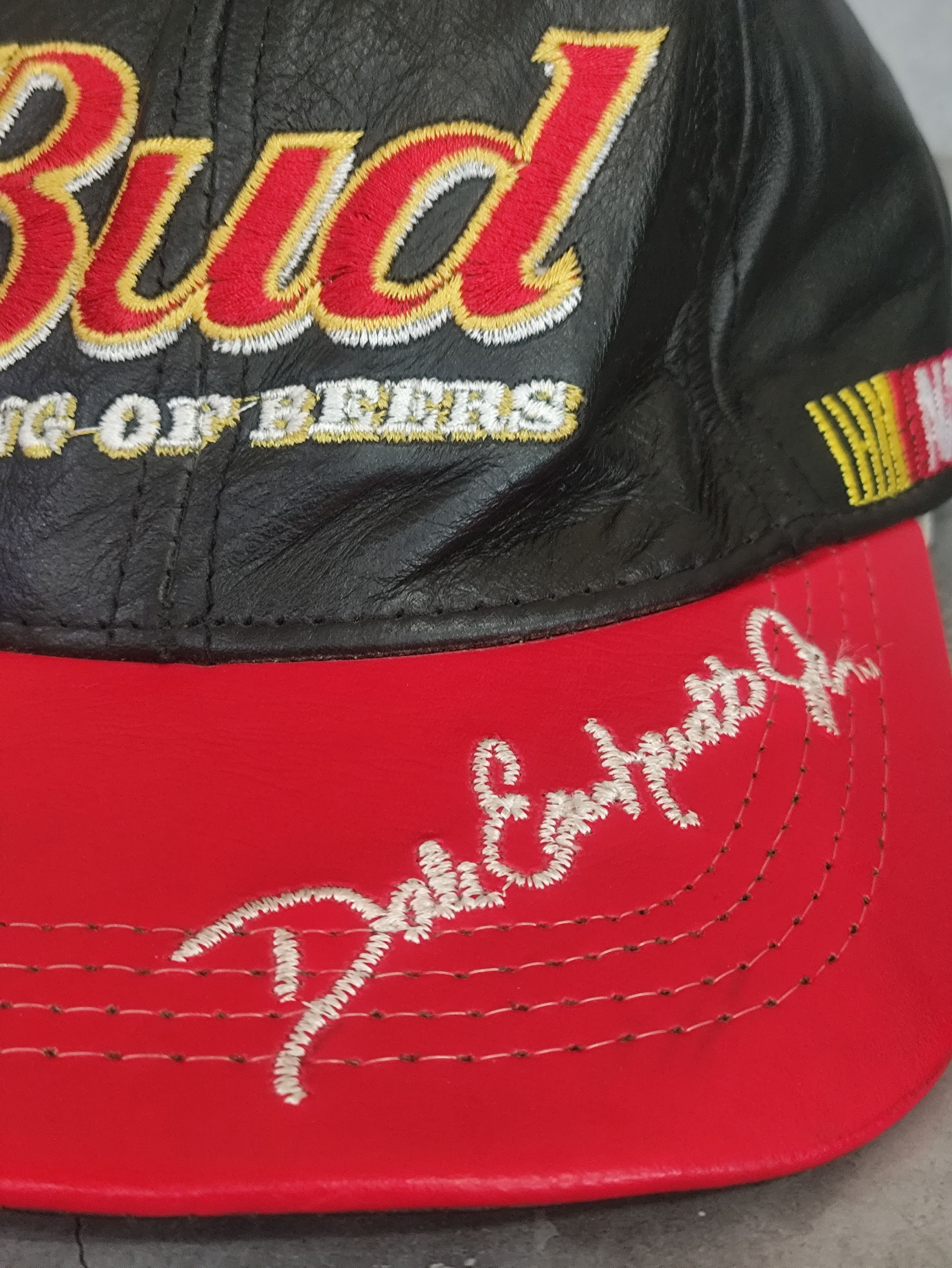 NASCAR Vintage Nascar Budweiser Dale Earnhardt Hat Cap Leather Size ONE SIZE - 3 Thumbnail