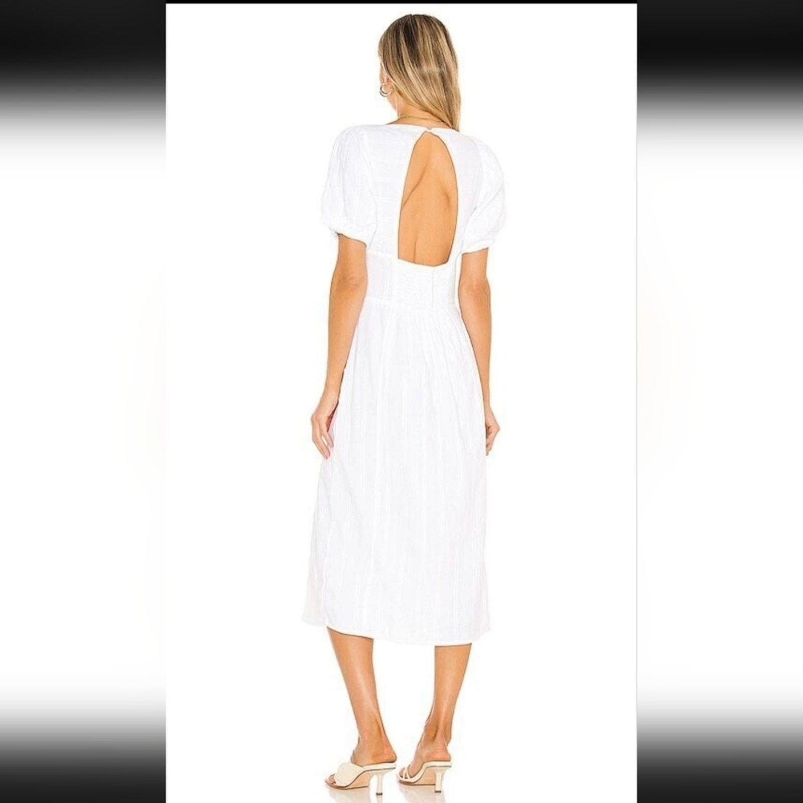 Other L*Space Sienna White Puff Sleeve Midi Dress Size Large Size L / US 10 / IT 46 - 5 Thumbnail