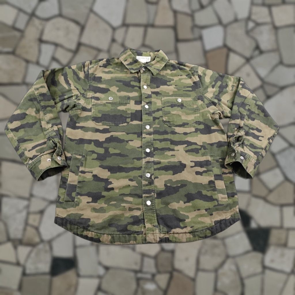 Duluth Trading Company Duluth Jacket Medium Green Camo Lined Heavy Duty Shirt Shacket Utility Canvas Size US M / EU 48-50 / 2 - 1 Thumbnail