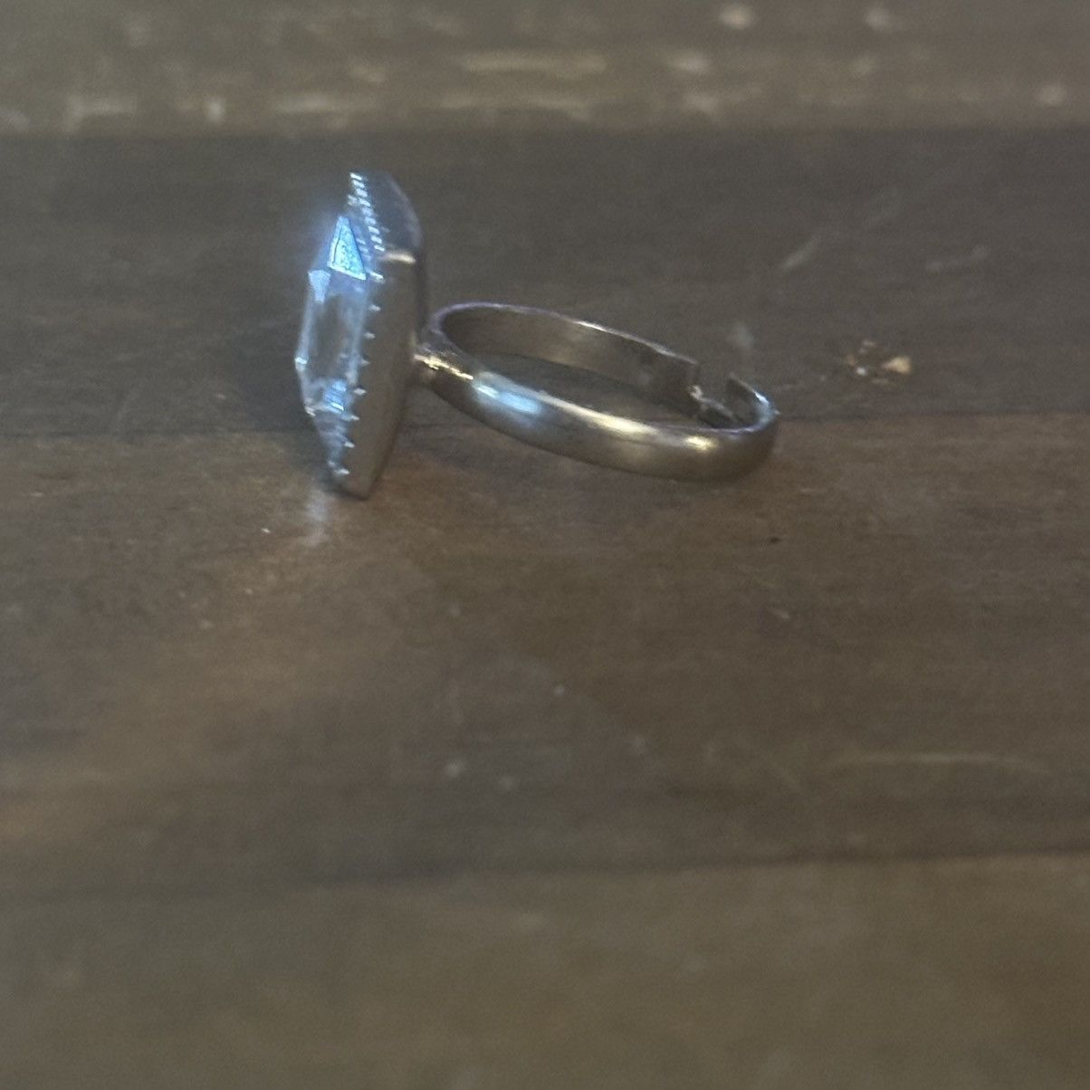 Vintage Vintage silver tone square clear rhinestone ring Size ONE SIZE - 6 Thumbnail