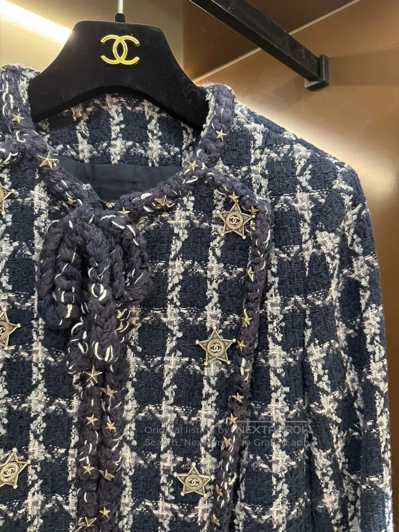 Chanel Chanel Dallas series blue and white checkered tweed jacket Size XXS / US 00 / IT 34 - 3 Thumbnail