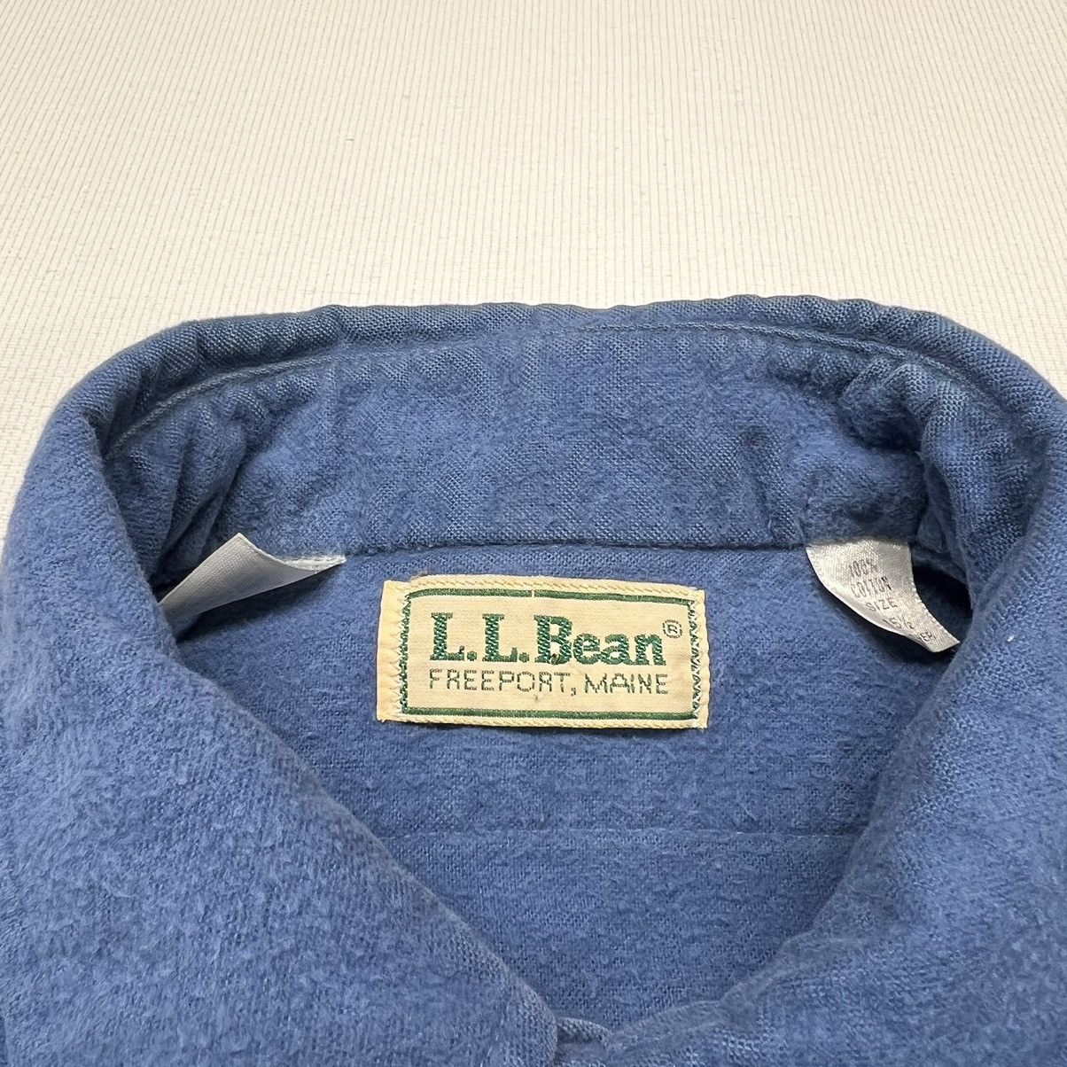 L.L. Bean × Vintage VTG LL Bean Flannel Shirt Blue Chamois Cloth Button Up Retro Size US M / EU 48-50 / 2 - 5 Thumbnail