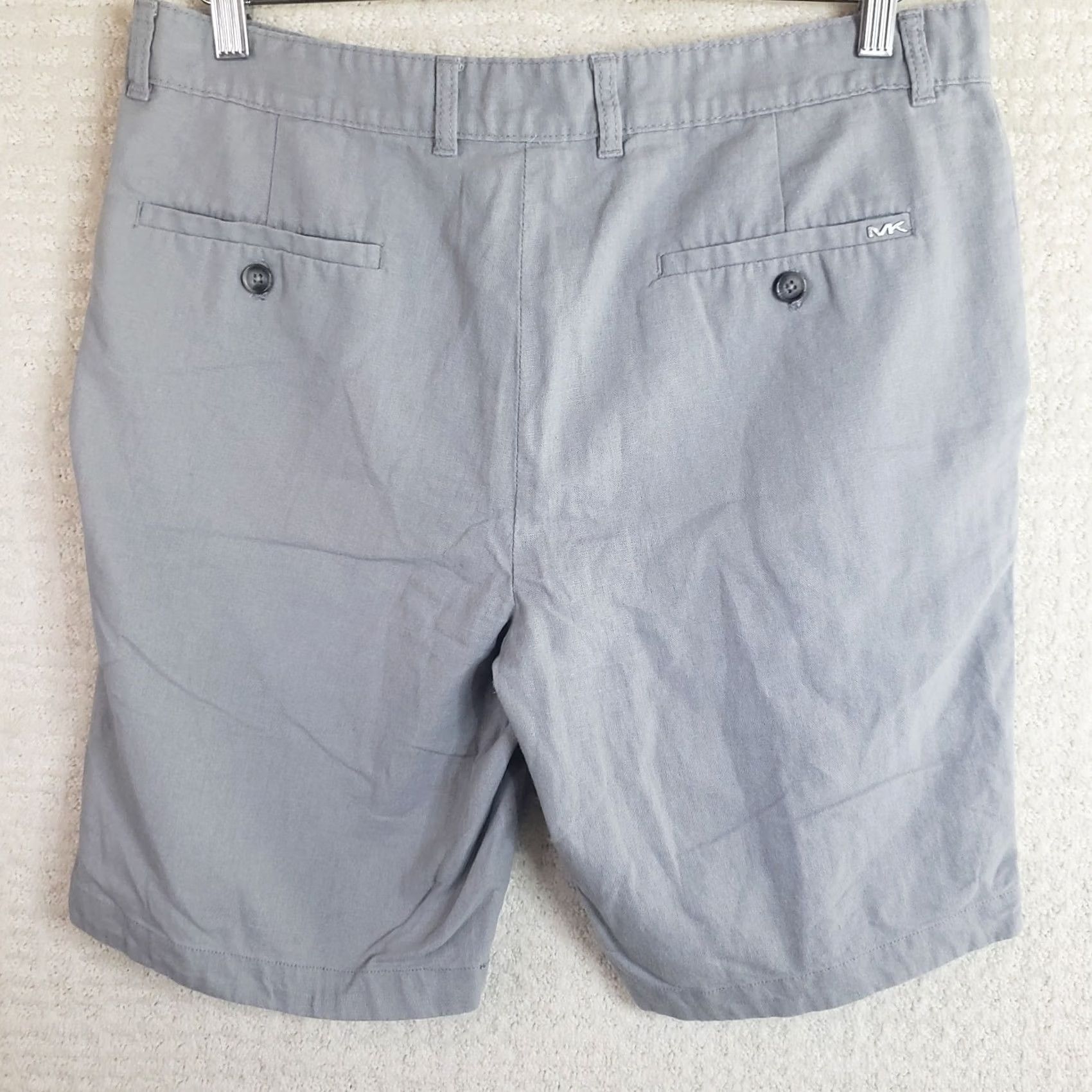 Michael Kors Michael Kors Chino Shorts Men 34x10 Linen Cotton Blend Gray Breathable Pockets Logo Size US 34 / EU 50 - 7 Thumbnail