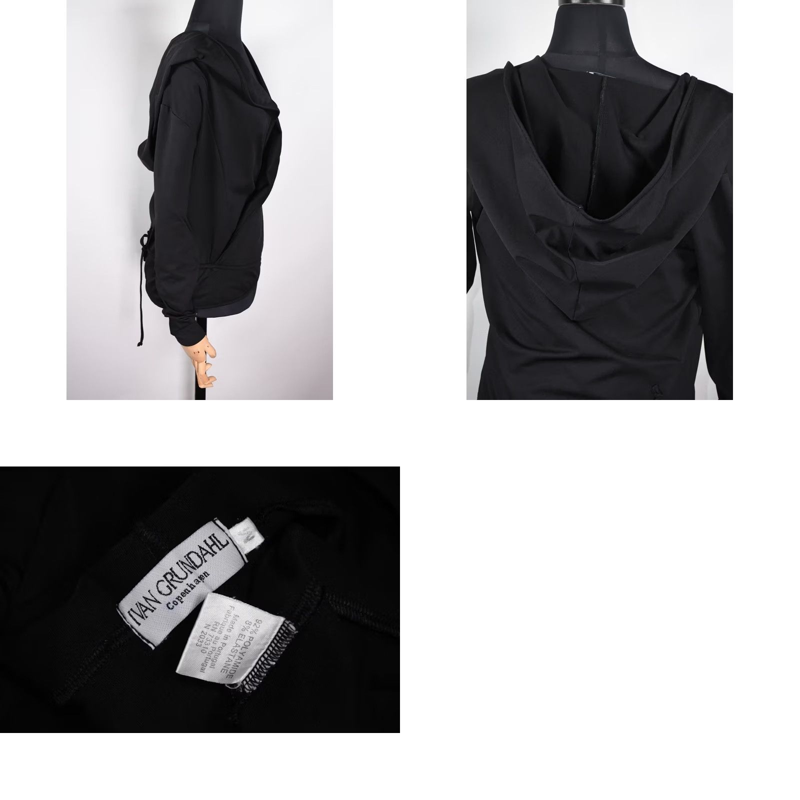 Vintage Ivan Grundahl Copenhagen Stretch Wrap Hoodies Jacket M Women Black Size M Size M / US 6-8 / IT 42-44 - 8 Thumbnail
