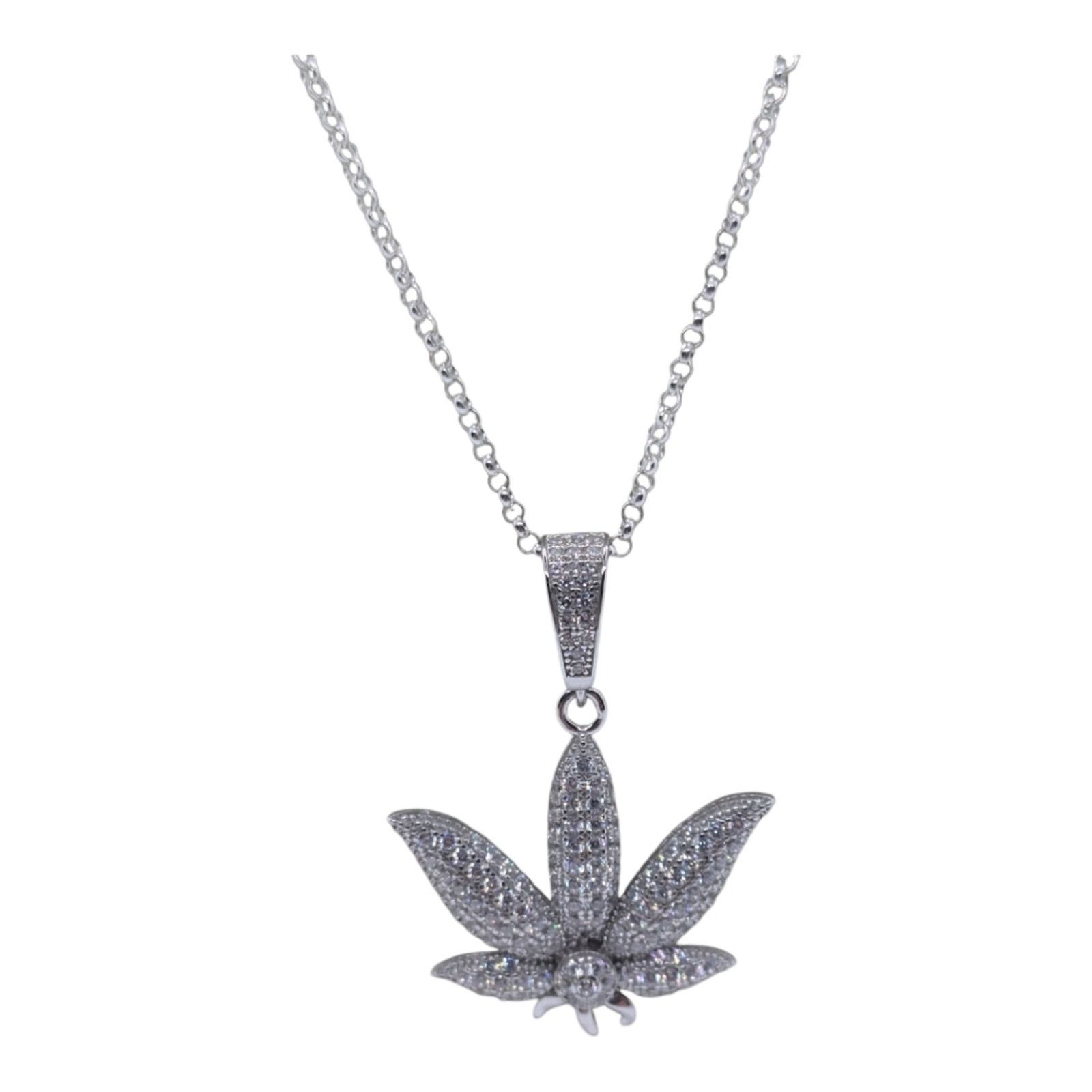 The Unbranded Brand 925 Sterling silver Medical Cannabis Pendant and necklace Size ONE SIZE - 1 Thumbnail