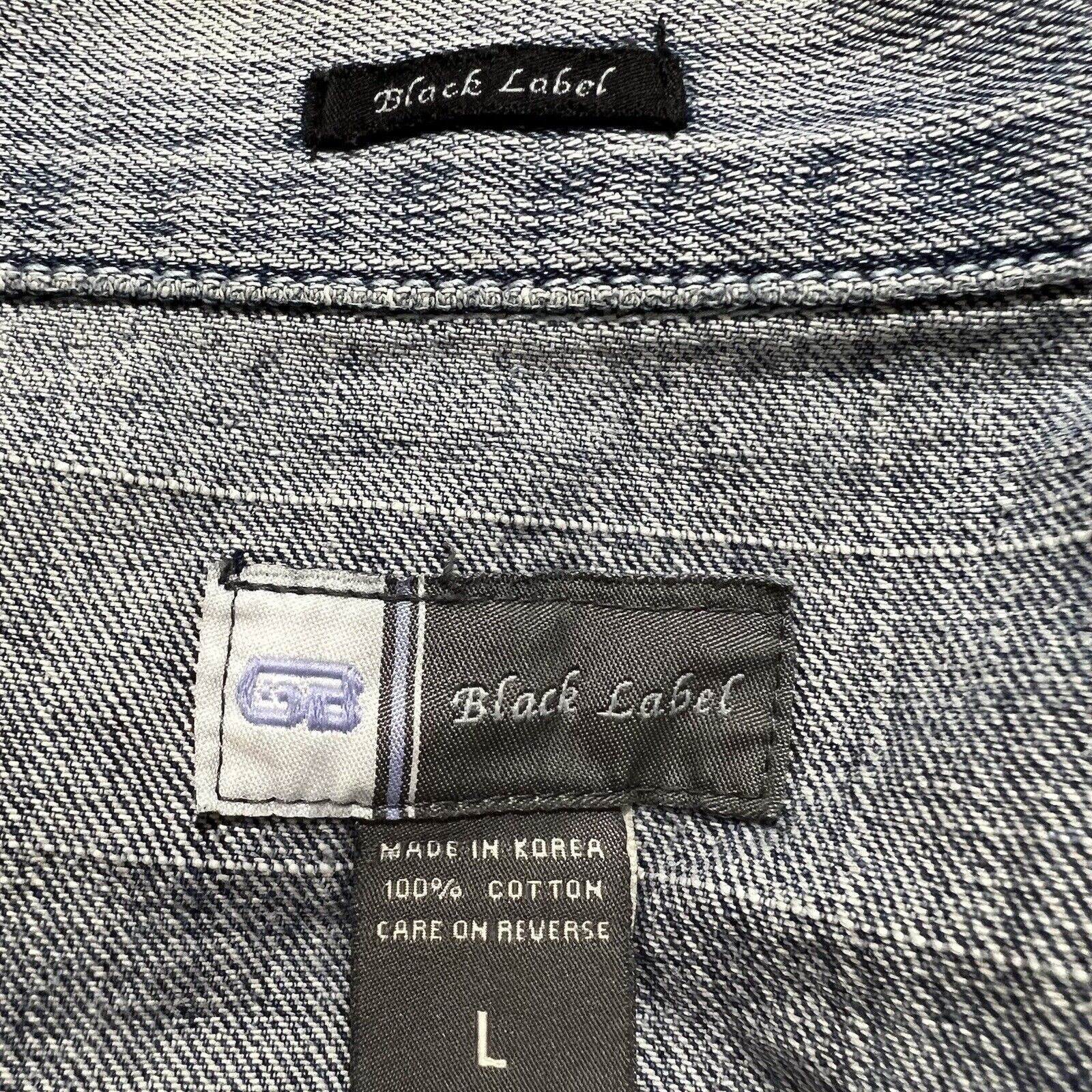 GB GB Black Label Large Jean Jacket Light Blue Distressed Size US L / EU 52-54 / 3 - 3 Thumbnail