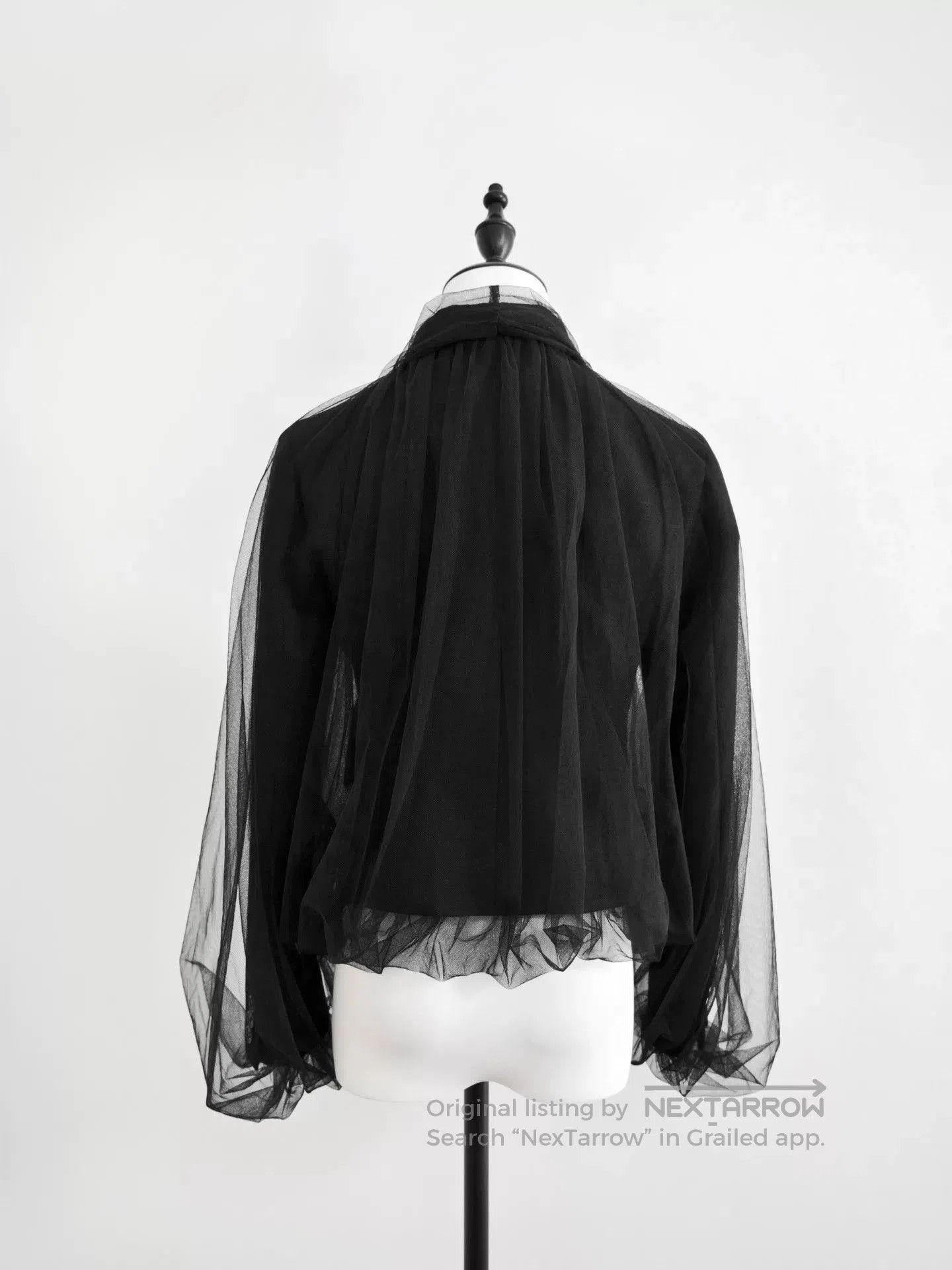 Noir Kei Ninomiya black wool and tulle blazer. Size S / US 4 / IT 40 - 7 Thumbnail