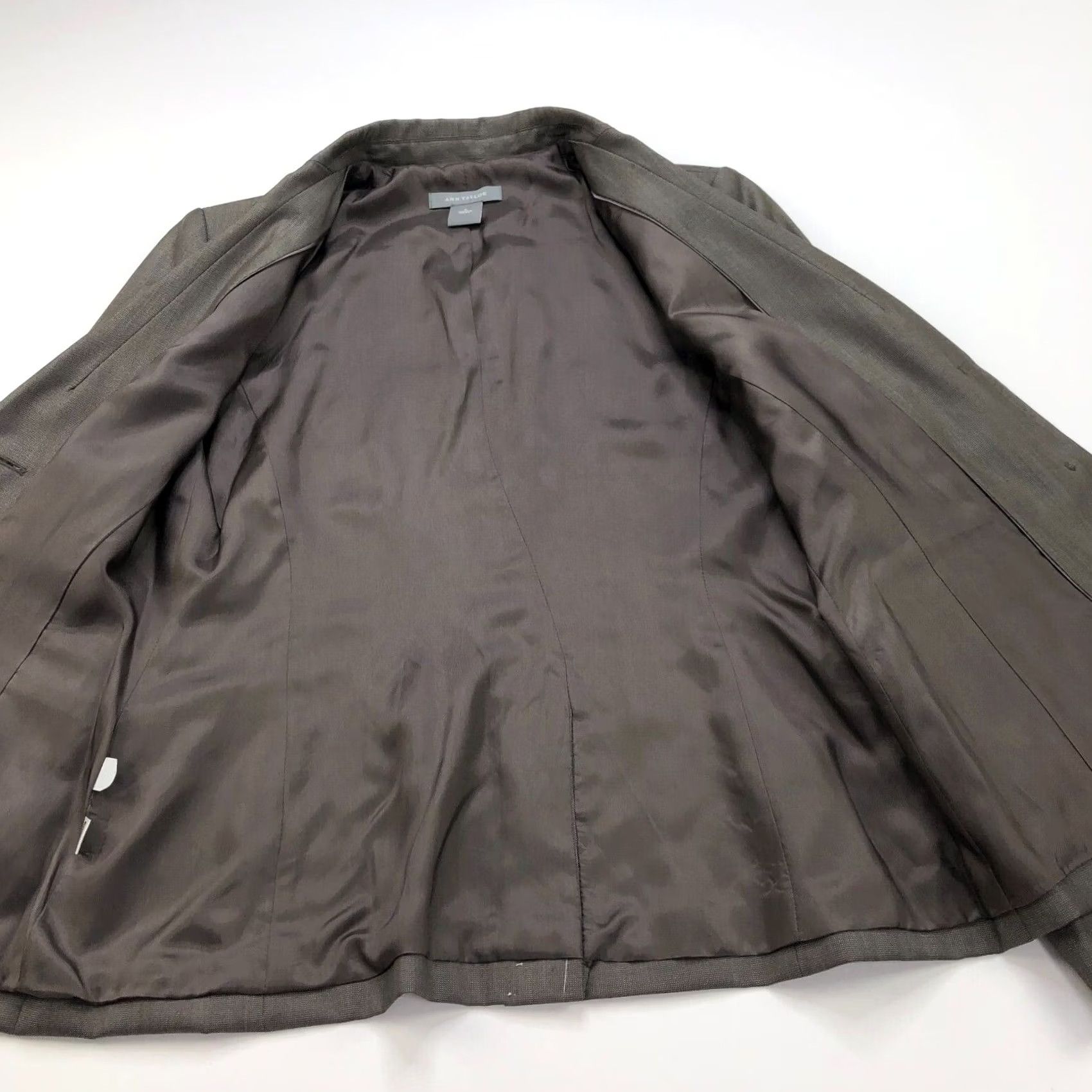 Ann Taylor Ann Taylor Brown Womens Wool Blend Two Button Blazer Jacket Size 4 Mid-Length Button Closure Wool Outer Shell Knit Fabric Size S / US 4 / IT 40 - 7 Thumbnail