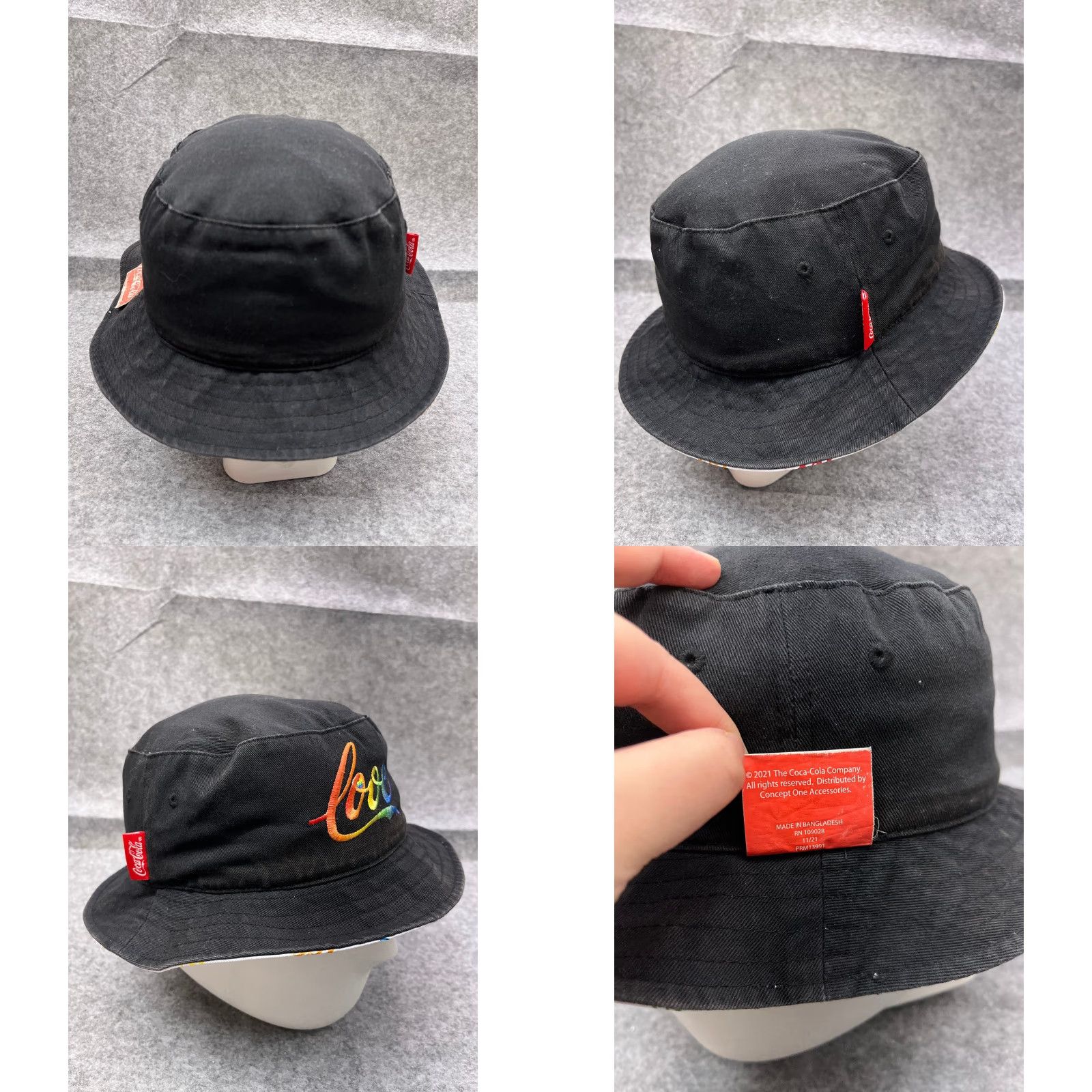 Vintage Coca Cola Hat Cap Strap Back Adult Rainbow AOP Cotton Love Pride Reversible Size ONE SIZE - 10 Thumbnail