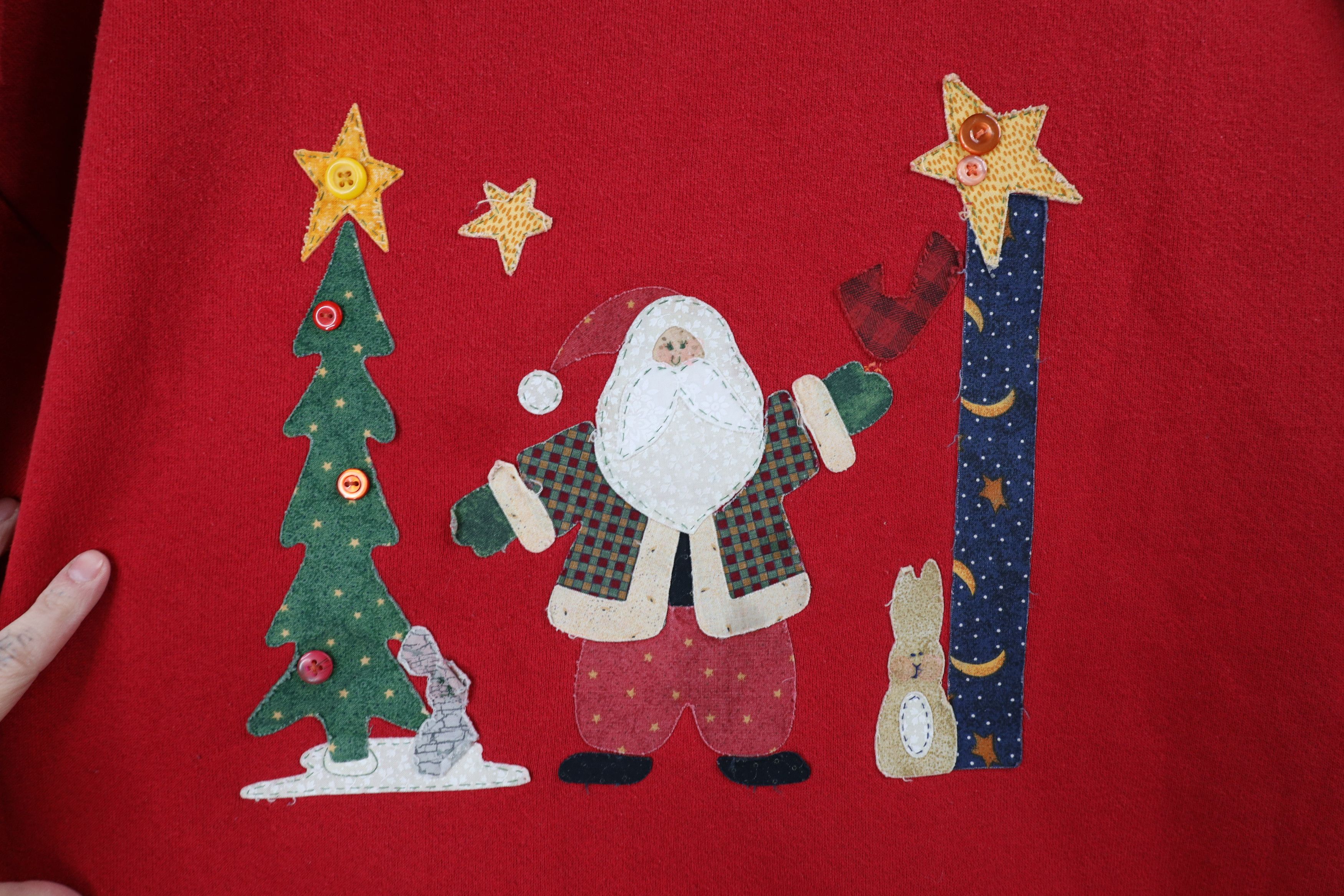 Vintage Vintage 90s Streetwear Christmas Santa Claus Sweatshirt USA Size 3XL / US 20-22 - 4 Thumbnail