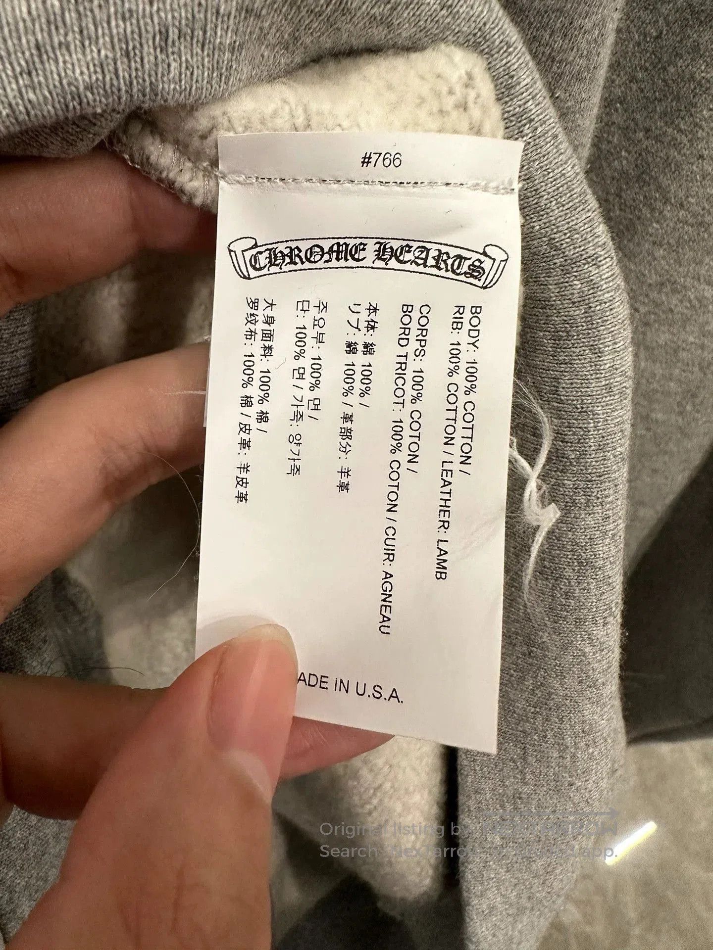 Chrome Hearts chrome hearts gray hooded sweatshirt with patch. Size US L / EU 52-54 / 3 - 5 Thumbnail