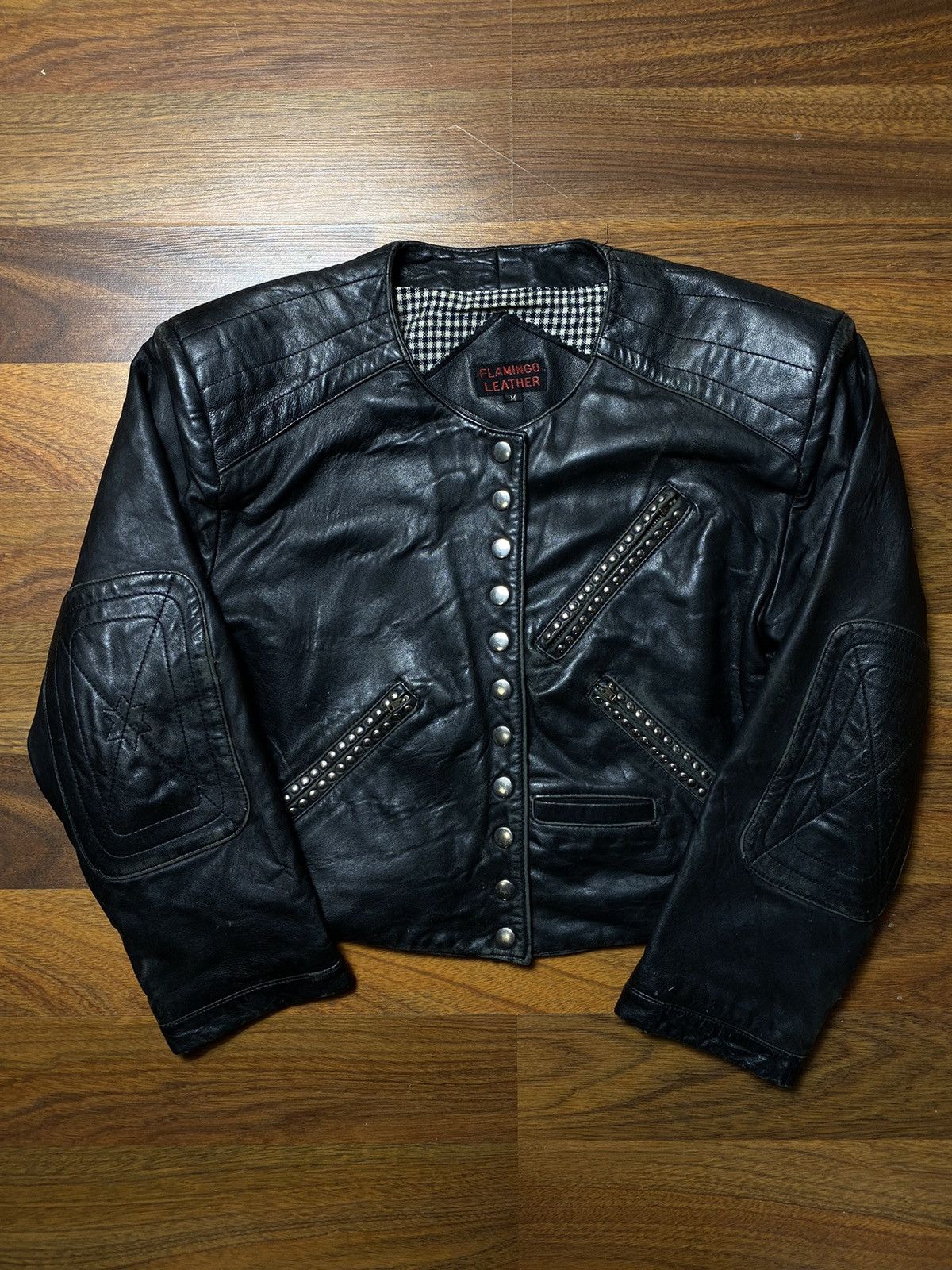 Leather Futuristic Vintage Japanese Style Flamingo Leather Jacket Size M / US 6-8 / IT 42-44 - 1 Thumbnail