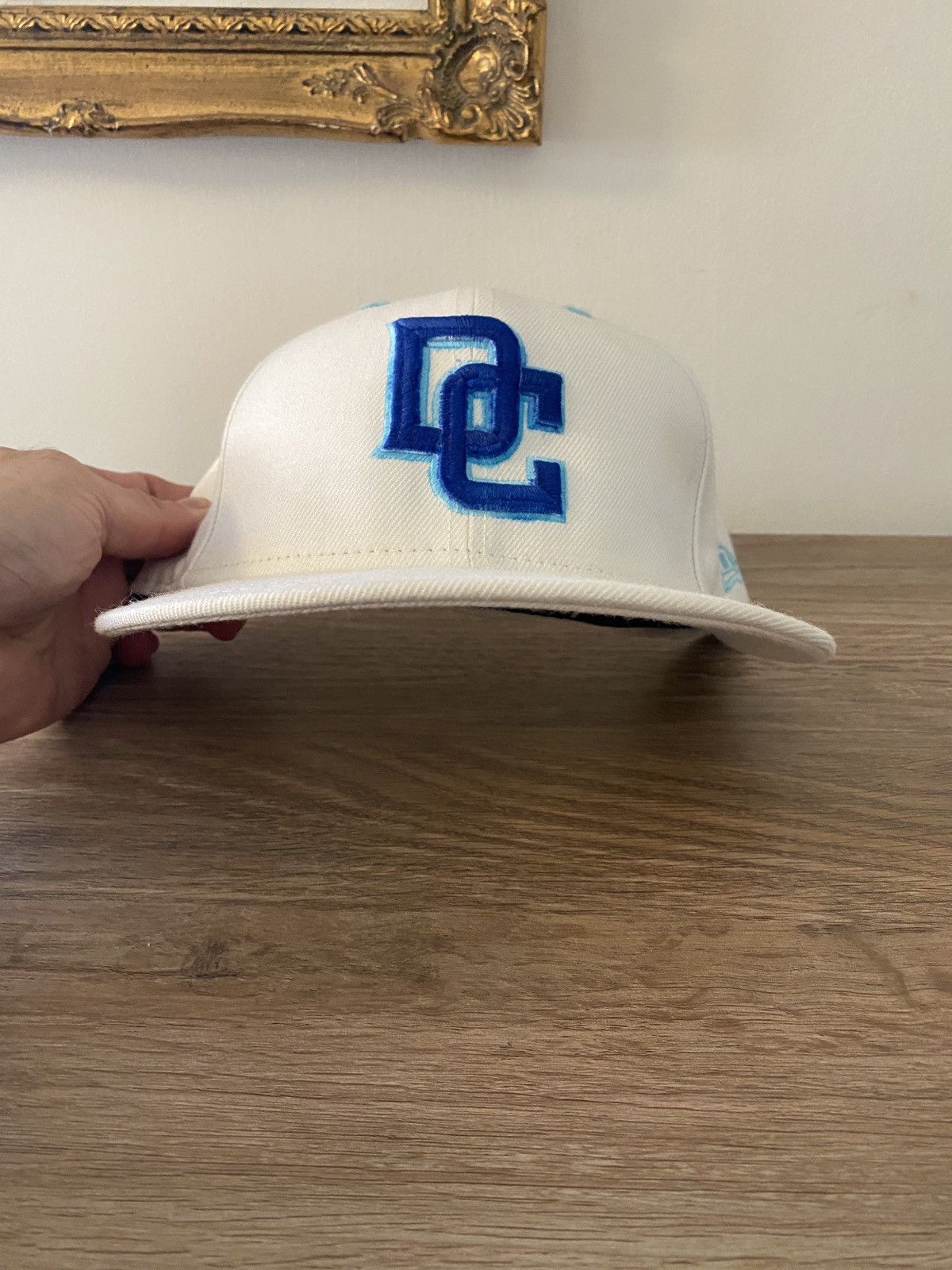 New Era Washington Nationals New Era DC White Blue Fitted Cap Hat 7 Size ONE SIZE - 5 Thumbnail
