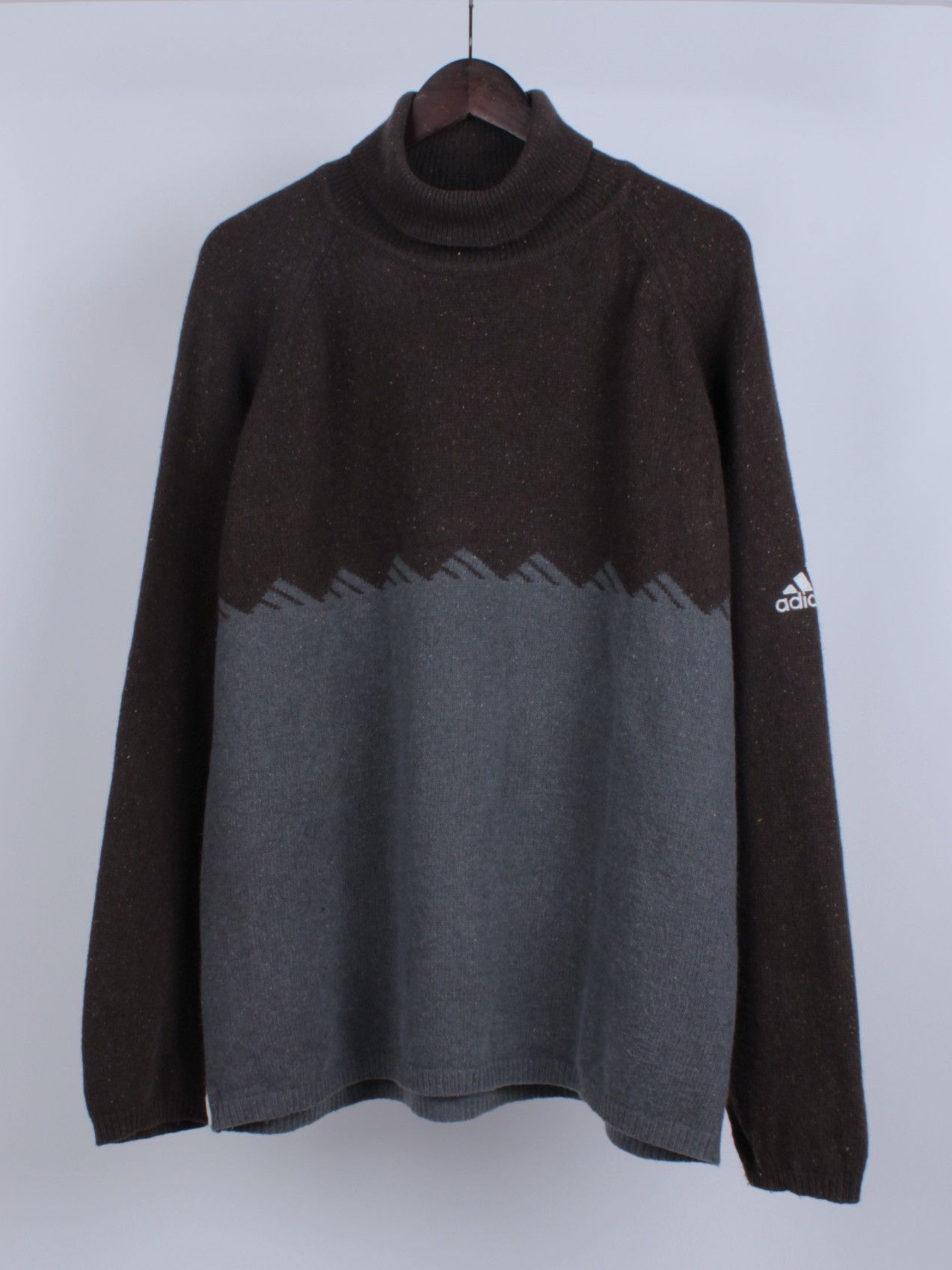 Adidas × Vintage ADIDAS Vintage Wool Blend Multi Logo Turtle Neck Sweater Size US XL / EU 56 / 4 - 1 Thumbnail