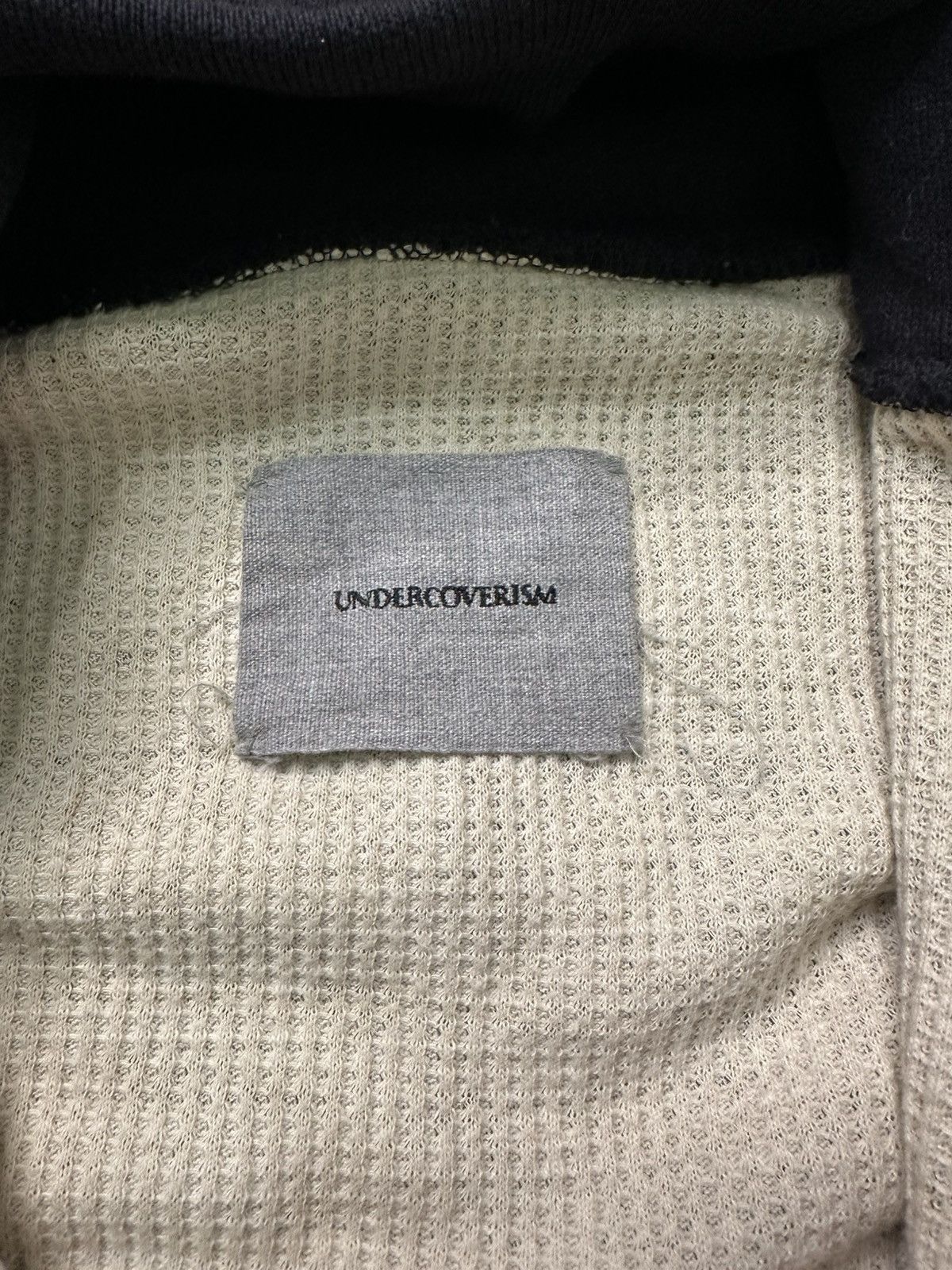 Undercover 2012 leather-sleeved hoodie J4801