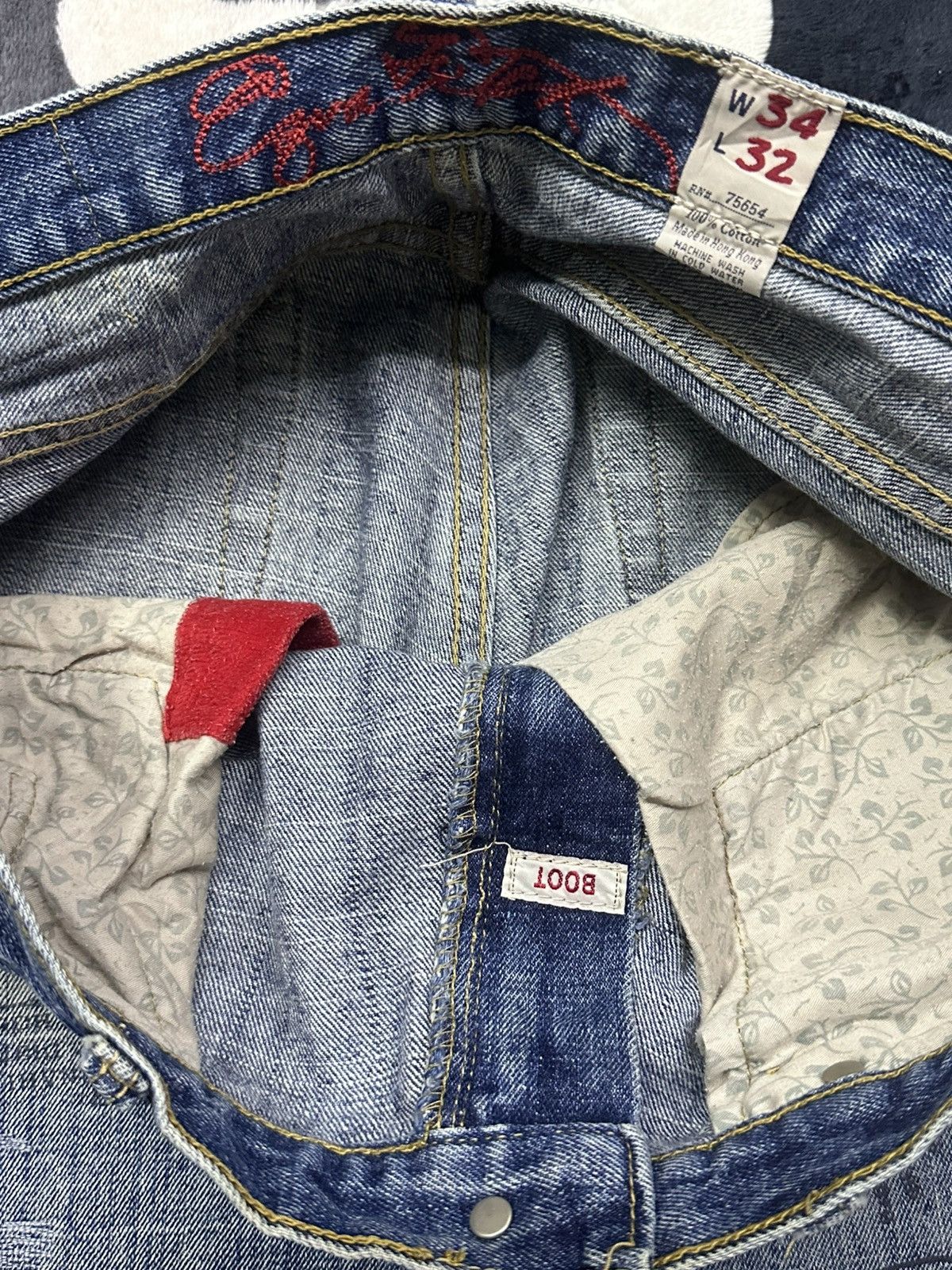 Abercrombie & Fitch Rare Drop 💥 Vintage Ezra Fitch Baggy Straight Jean LGB Style Size US 35 - 13 Thumbnail
