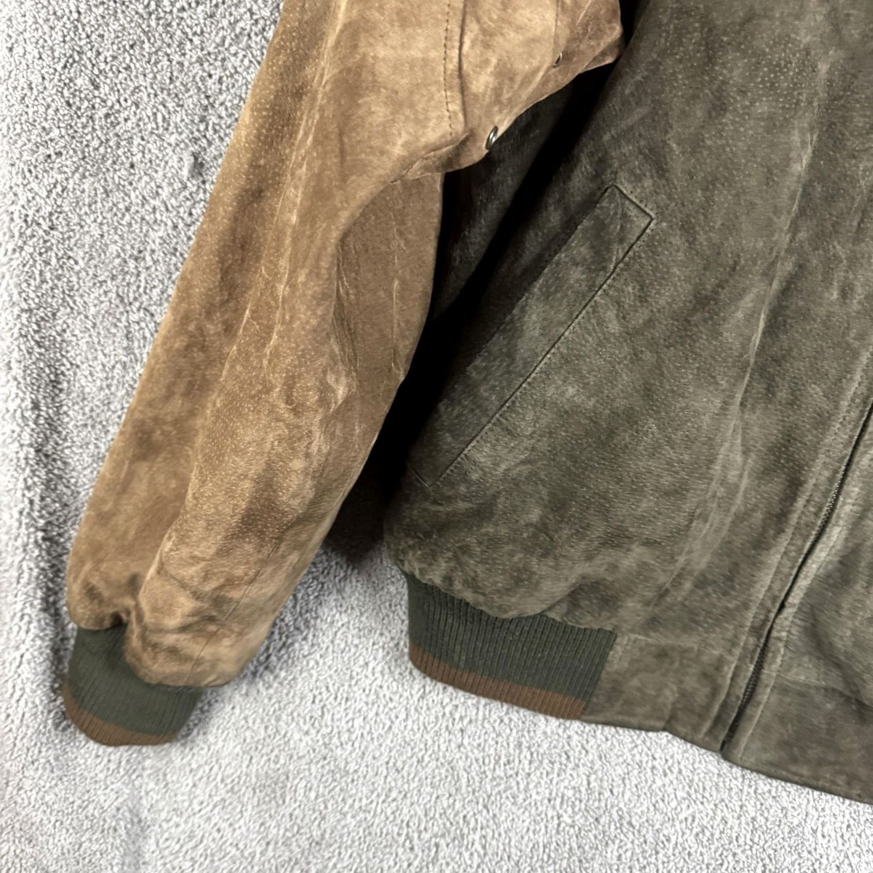 Vintage Stratojac Jacket Mens XL Brown Green Leather Bomber Full Zip Insulated Outdoor Size US XL / EU 56 / 4 - 2 Thumbnail