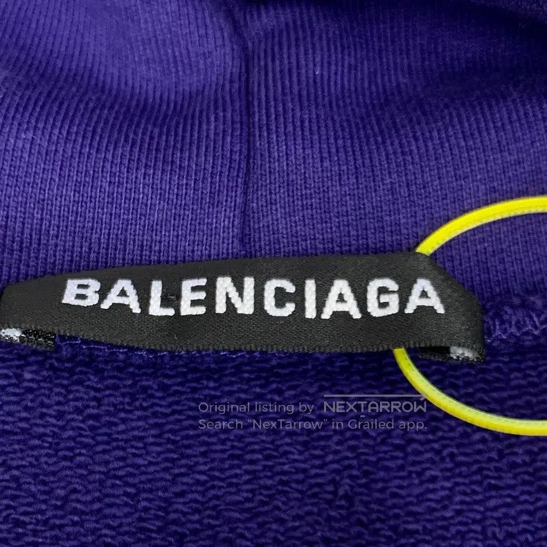 Balenciaga Balenciaga Dark Blue Logo Letter Print Cotton Hooded Draws Size US L / EU 52-54 / 3 - 6 Thumbnail