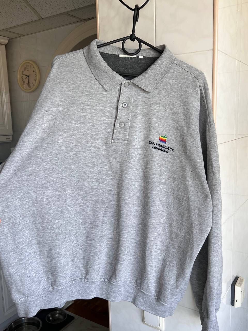 Apple Vintage 90s Apple Computer Sweatshirt Button SF Gray Size L Size US L / EU 52-54 / 3 - 5 Thumbnail