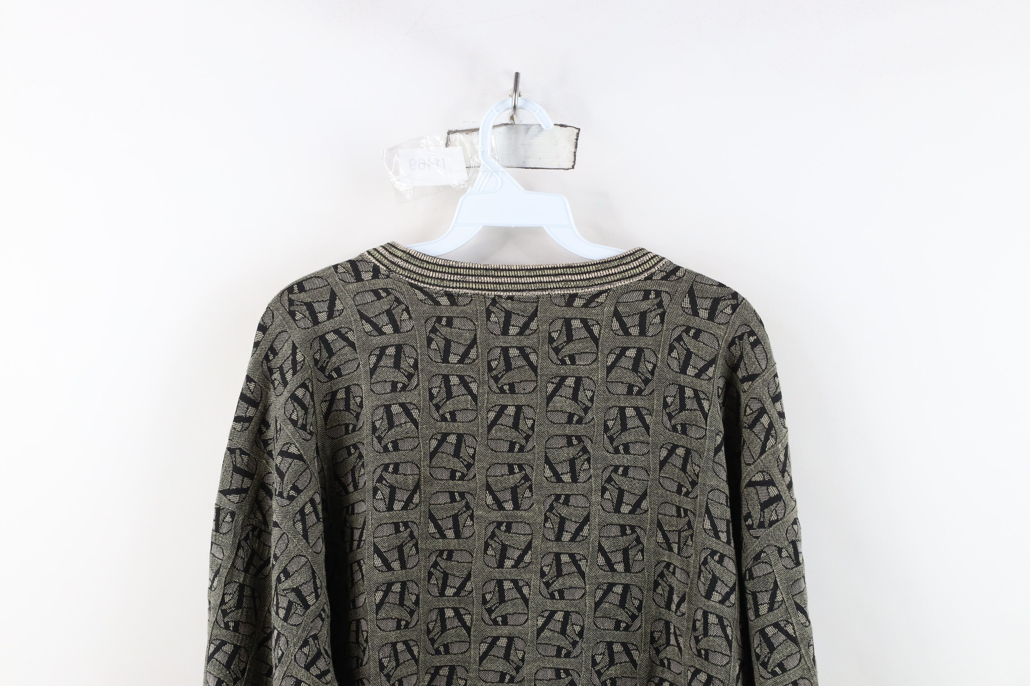 Vintage Vintage 90s Streetwear Geometric Lightweight Knit Sweater Size L / US 10 / IT 46 - 13 Thumbnail