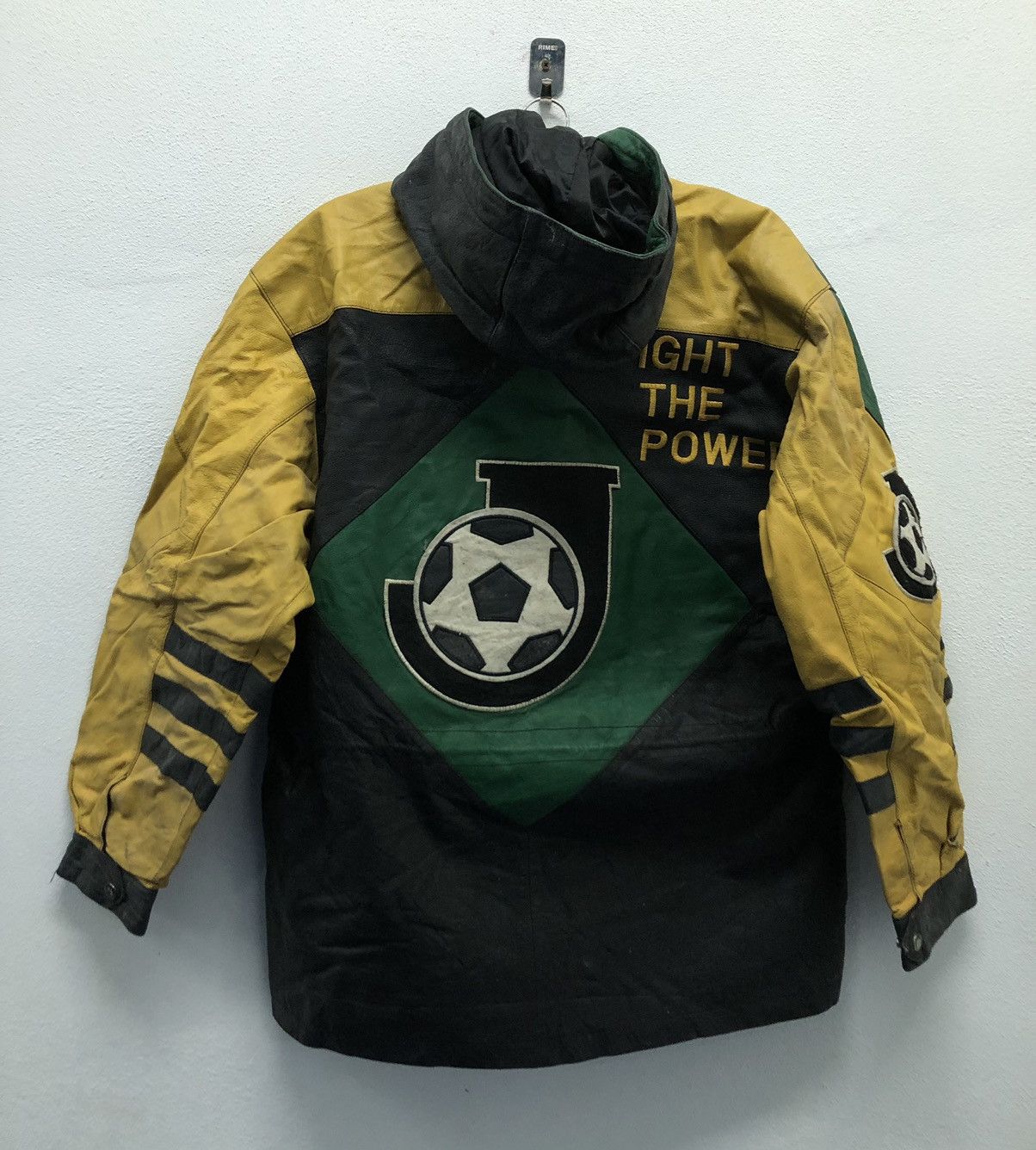 Vintage Road Map Fight The Power Leather Jacket