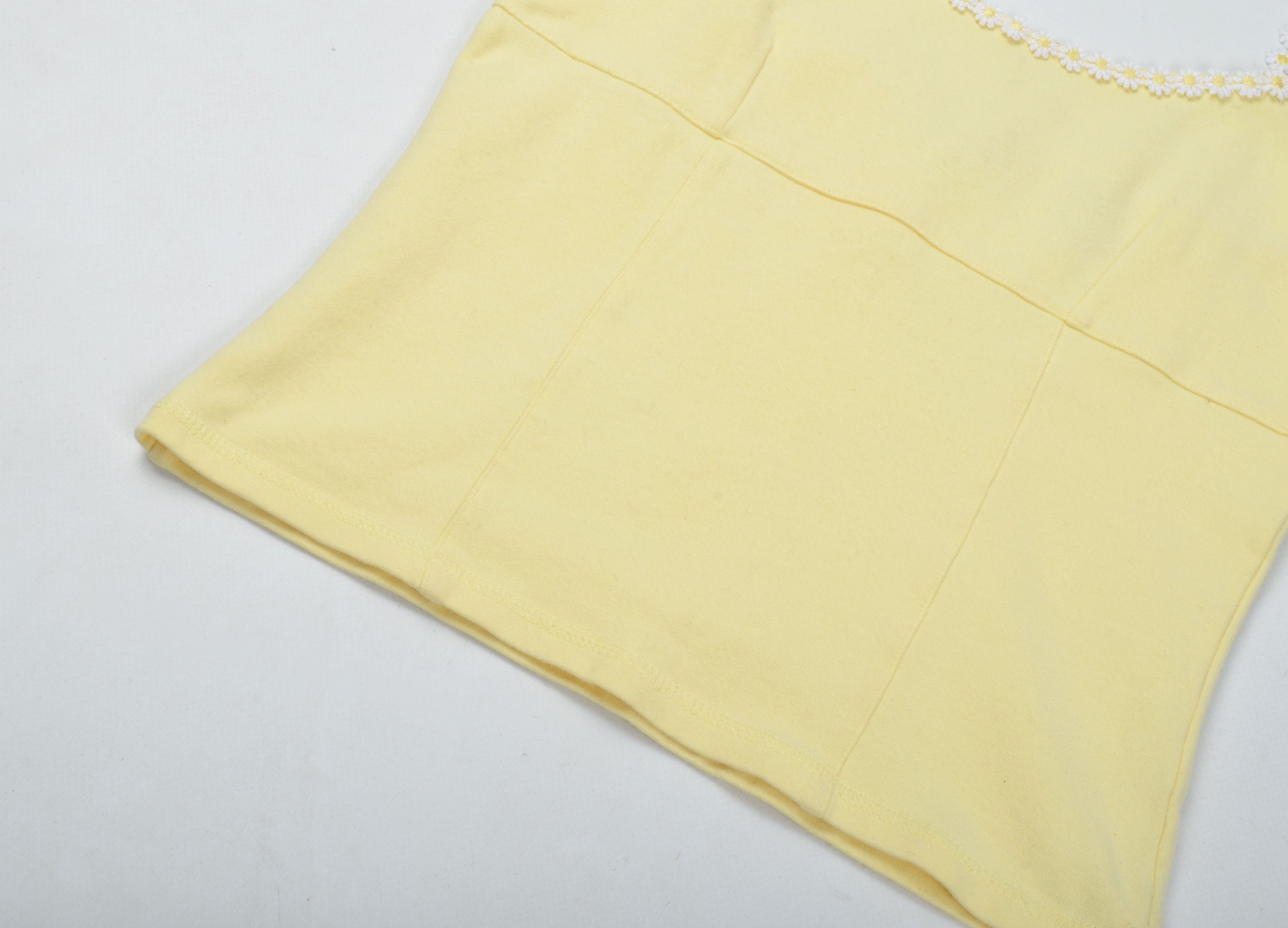 Designer Vintage Q&A Y2K Cottage Kidcore Cute Yellow Cami Top Size S / US 4 / IT 40 - 6 Thumbnail