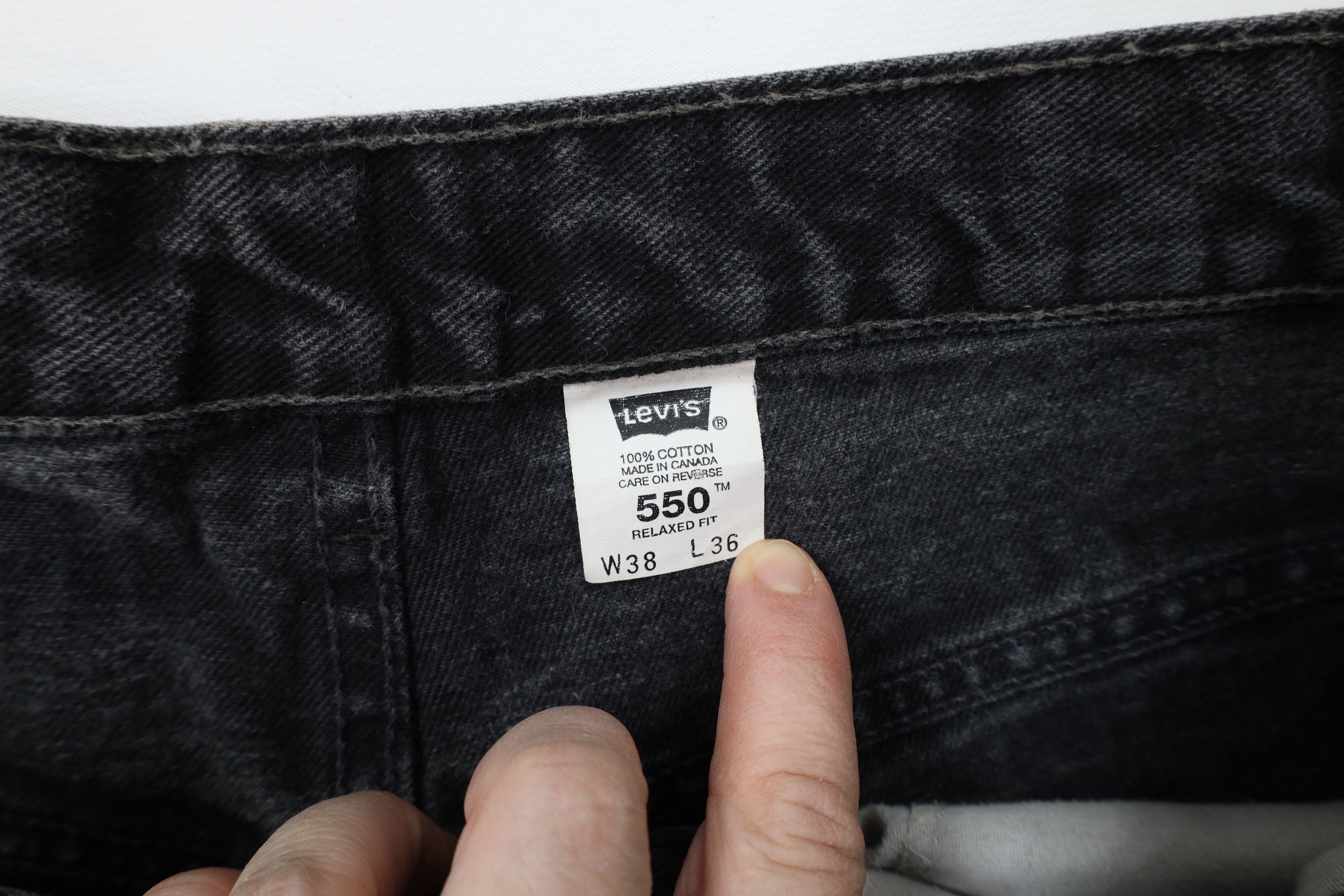 Levi's × Vintage Vintage 90s Levis 550 Relaxed Fit Denim Jeans Black Cotton Size US 36 / EU 52 - 7 Thumbnail