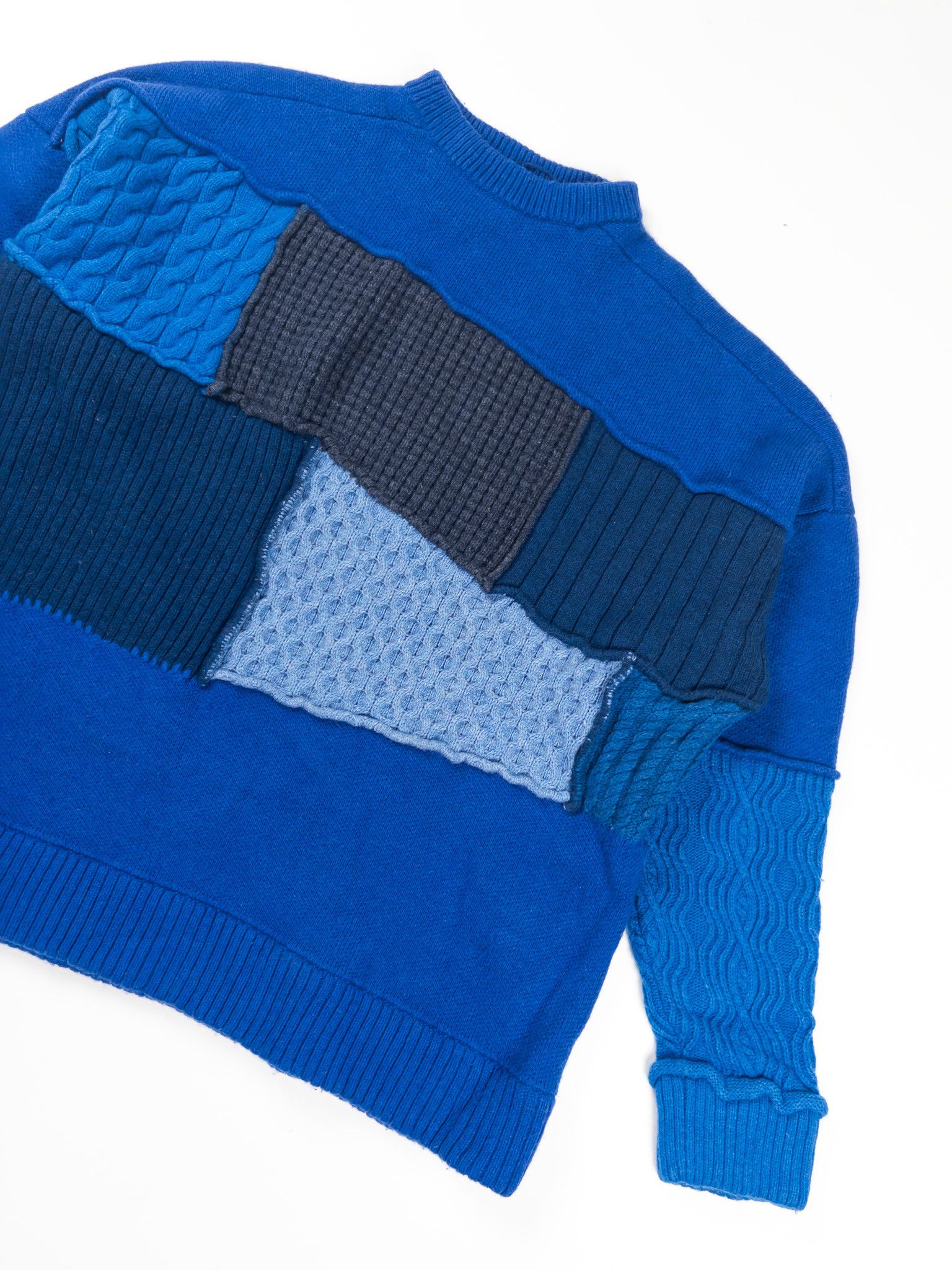 Ader Error × Zara Zara ADER Error Blue Patchwork Crewneck Sweater Size US M / EU 48-50 / 2 - 3 Thumbnail