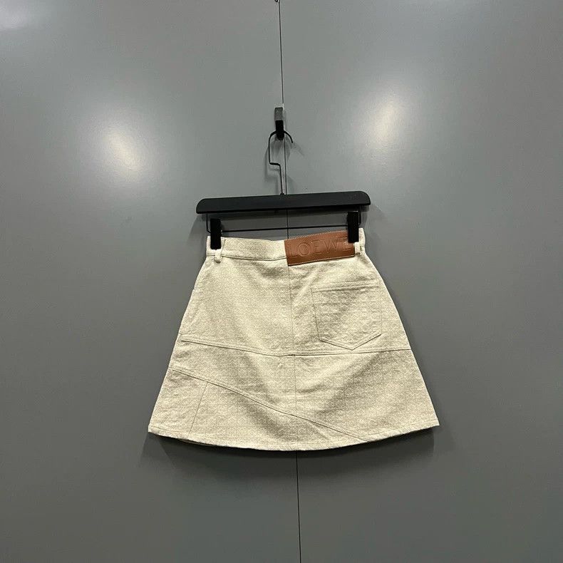 Loewe LOEWE Off-white jacquard mini A-half length dress Size 24" / US 00 / IT 34 - 2 Thumbnail