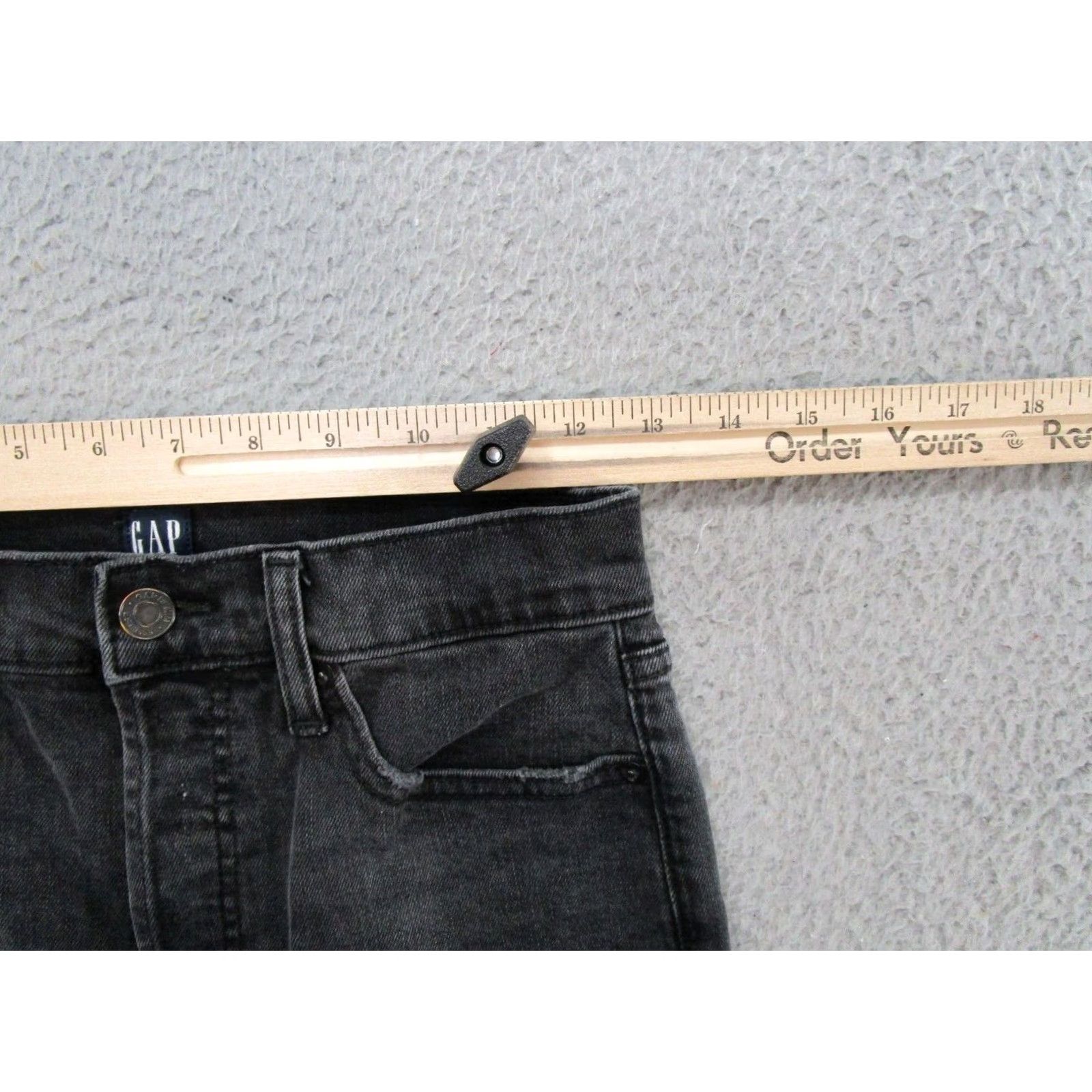 Gap VTG Gap Jeans Women's Black Denim Stretch Button Fly Straight 2/26 Size 2/26 Women’s Size 26" / US 2 / IT 38 - 6 Thumbnail