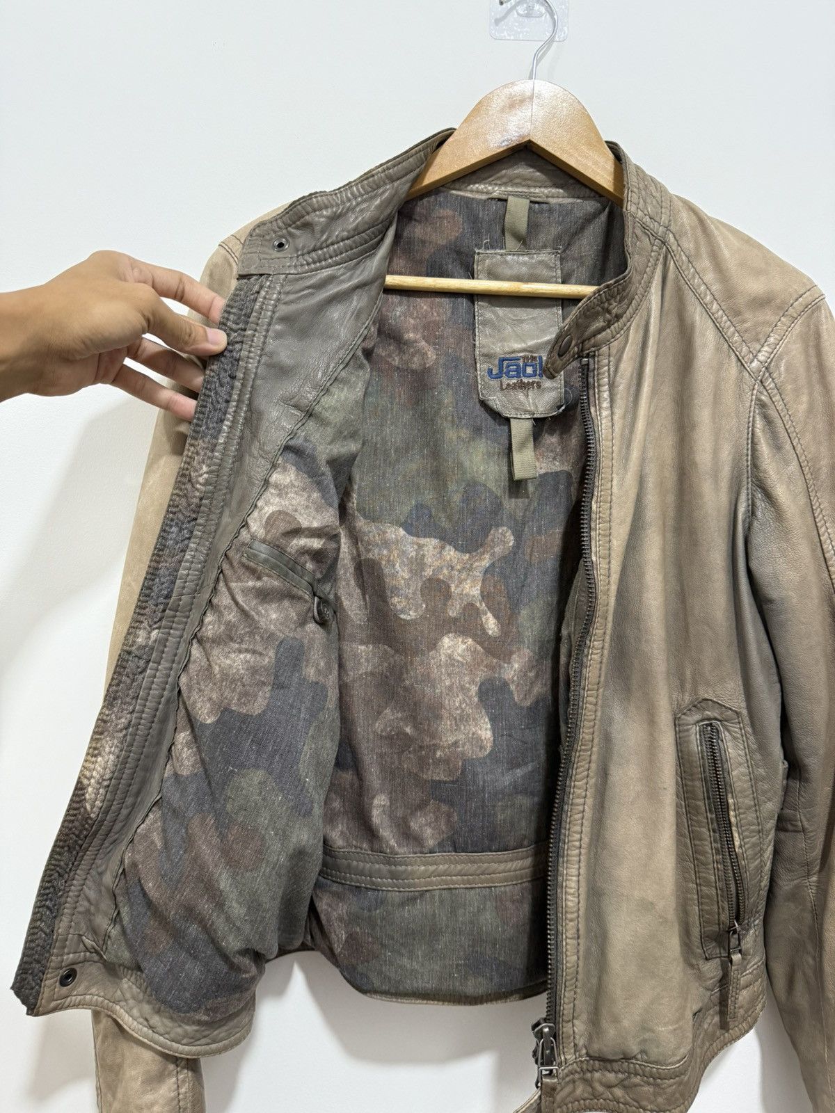 Vintage Natural faded The Jack Leather Jacket Size US S / EU 44-46 / 1 - 12 Thumbnail