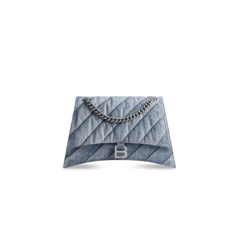 Balenciaga o1bcso1str0526 Size: OS / Crush Medium Chain Bag Denim Size ONE SIZE - 5 Thumbnail