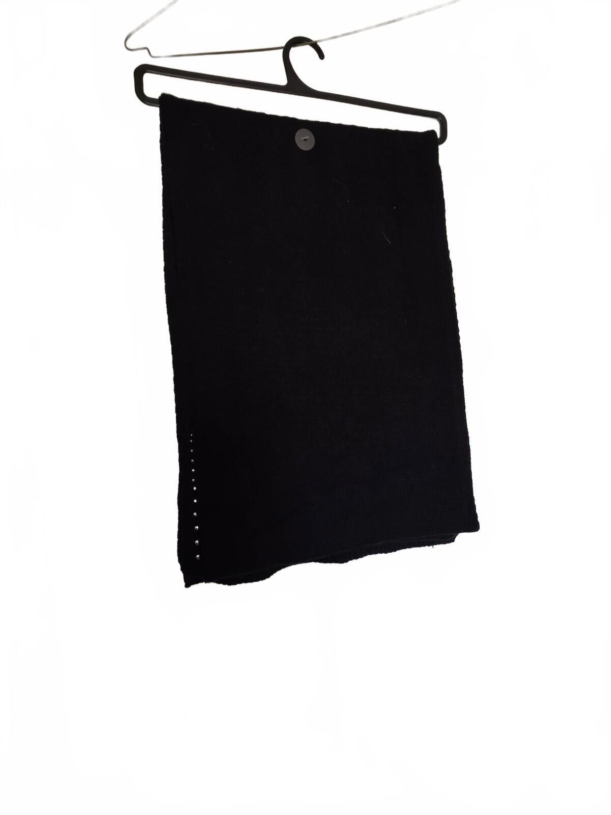 George George Black Knit Scarf with Silver Studded Detail One Size Size ONE SIZE - 3 Thumbnail