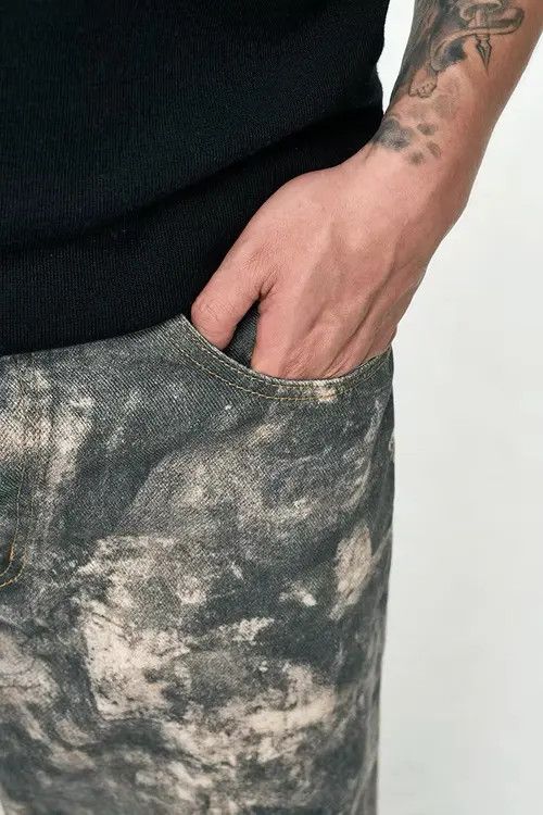 Japanese Brand Minako x Anzai Dirty Distressed Camo Design Jeans Denim y2k Size US 29 - 5 Thumbnail