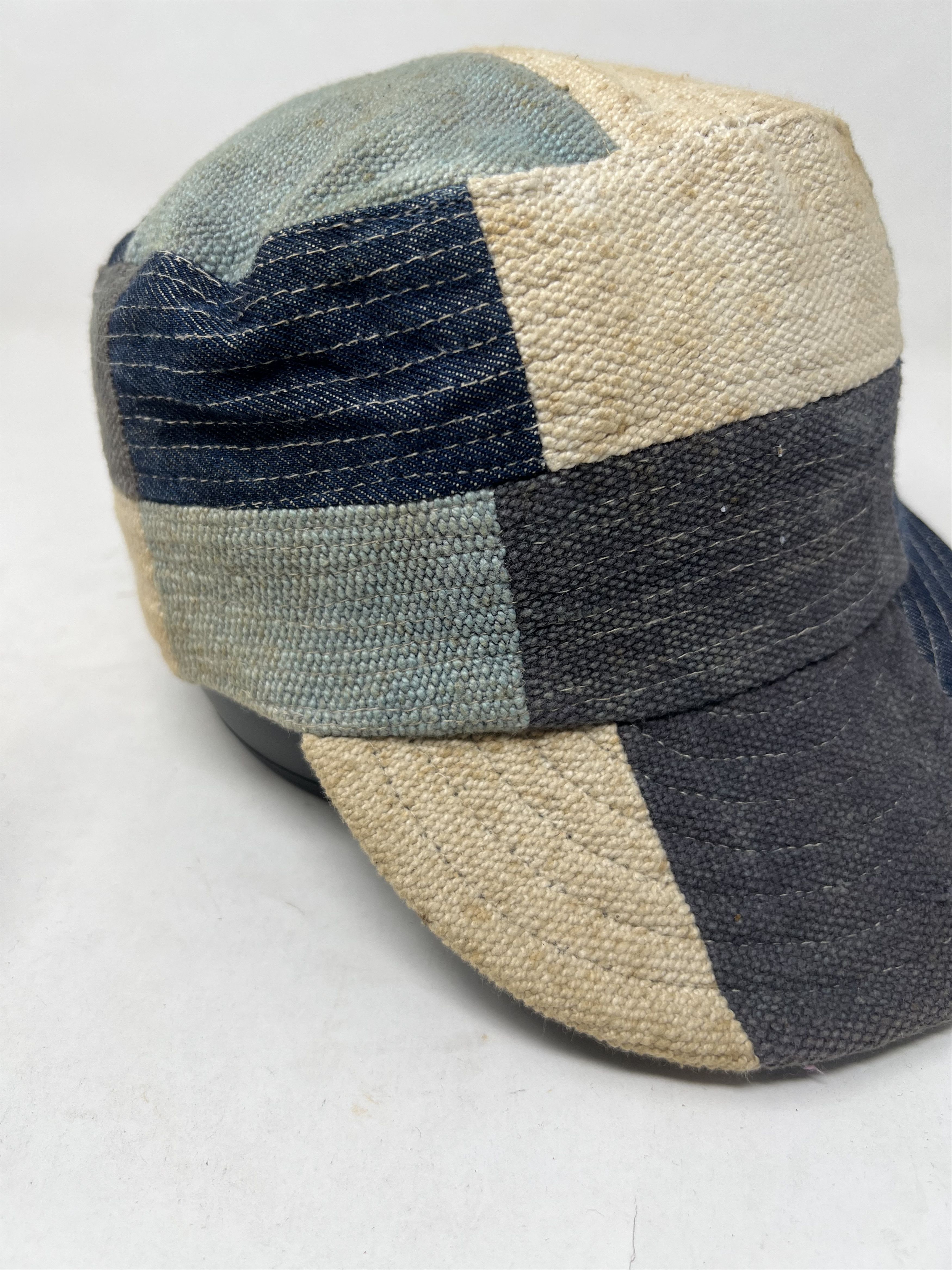 Japanese Brand Patchwork Indigo Sashiko Hat Size ONE SIZE - 7 Thumbnail