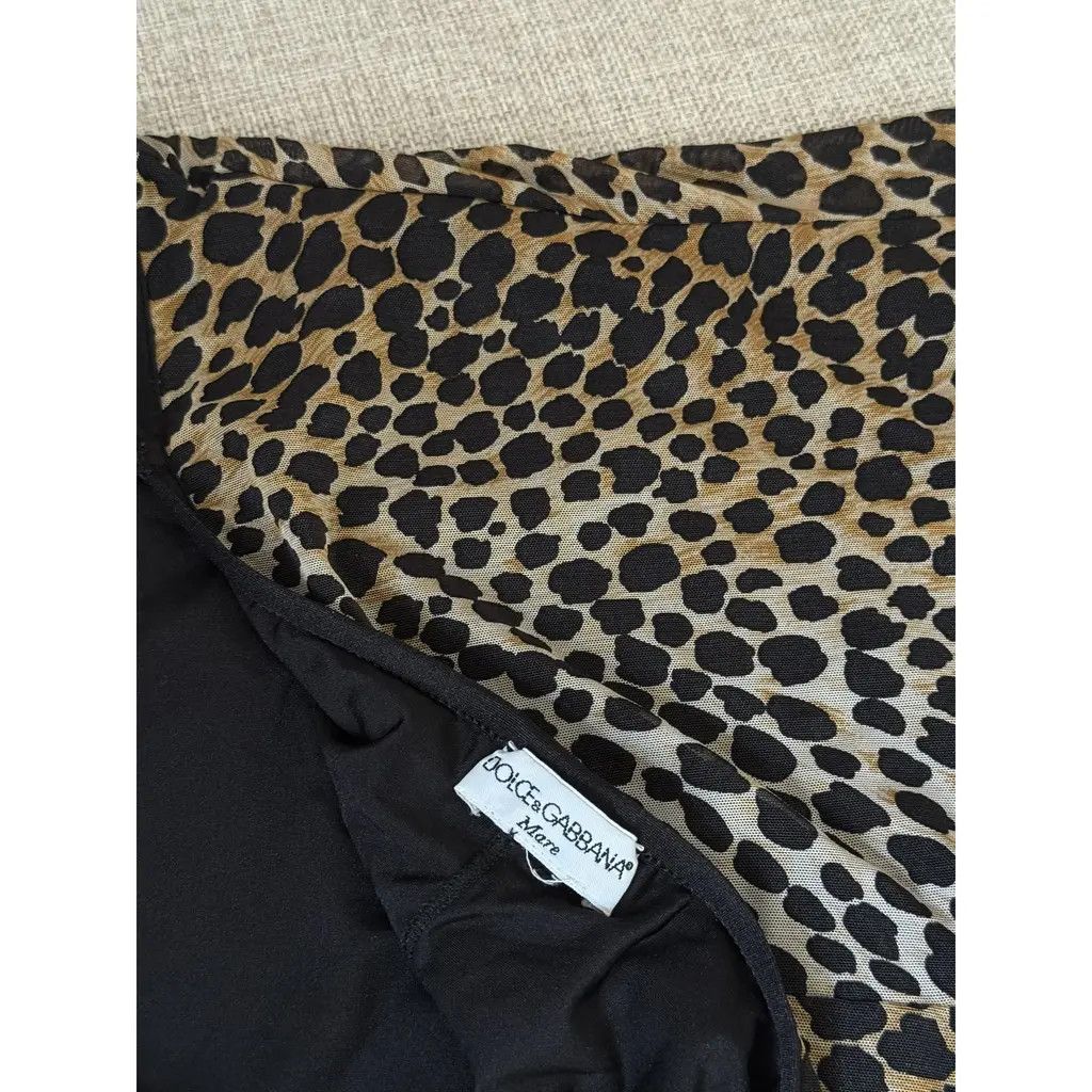 Dolce & Gabbana Dolce & Gabbana Brown Leopard Print Mini Dress Size IT42 M Size M / US 6-8 / IT 42-44 - 3 Thumbnail