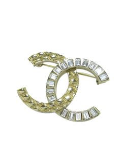Pre-Owned Chanel CHANEL Clover Coco Brooch Deca Gold 94P Pin