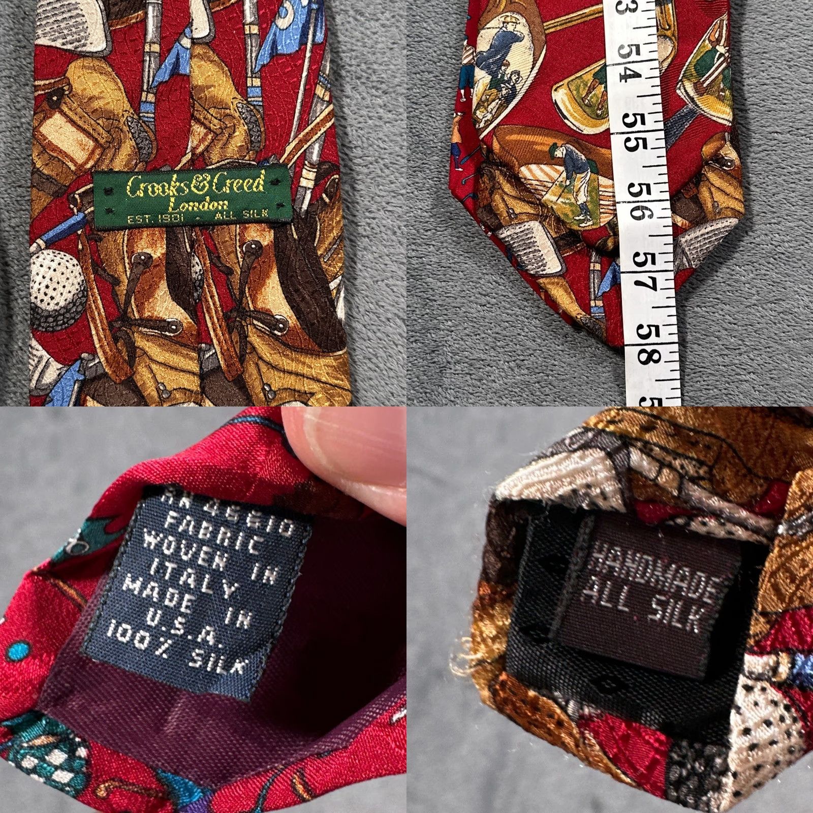 Aldo Vintage Golf Silk Tie Lot Aldo Ponti Crooks & Creed 90s Men One Size Red Geometric Sports Size ONE SIZE - 8 Thumbnail