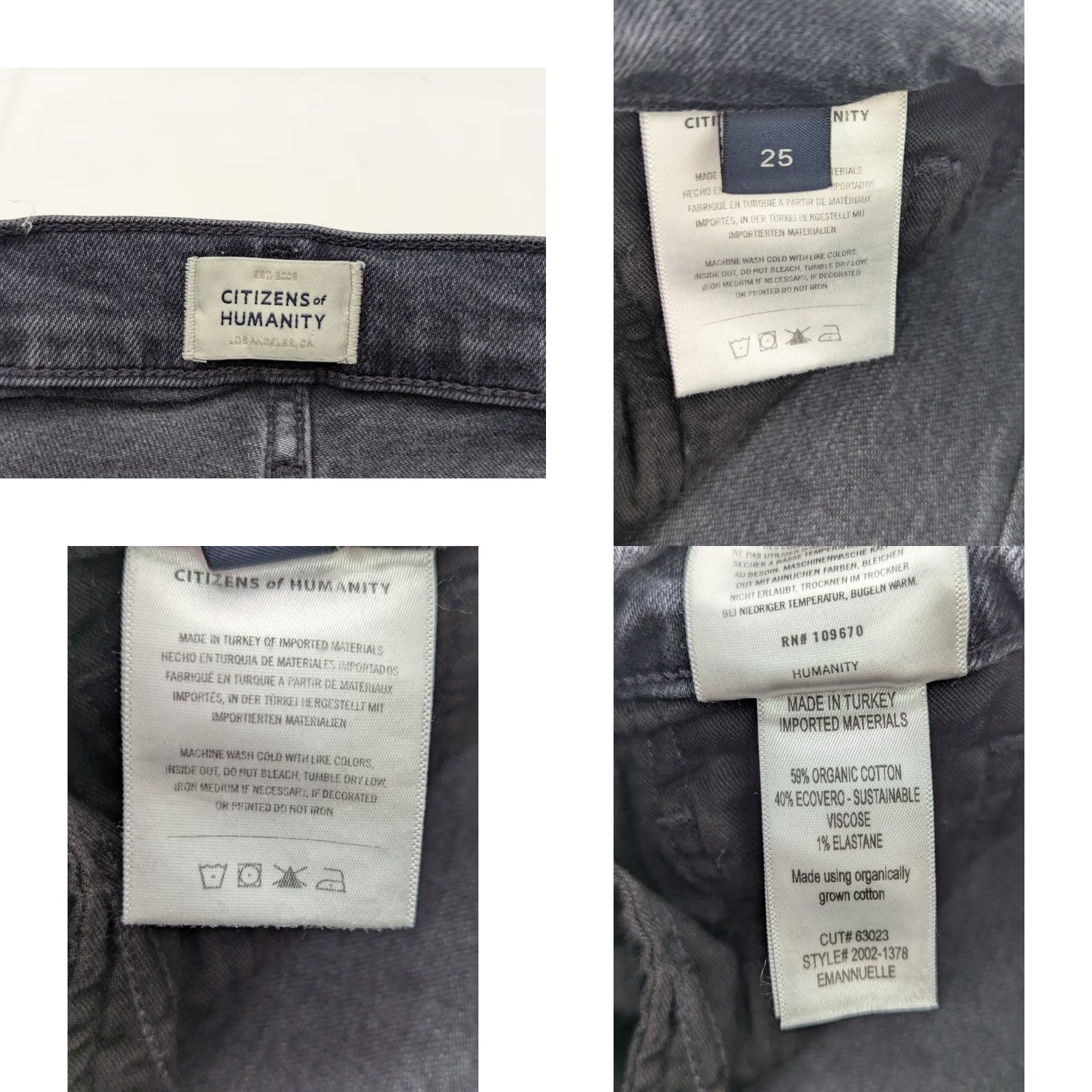 Citizens Of Humanity Citizens of Humanity Emmanuelle Slim Bootcut Jeans Women 27x30 Denim Stretch Black 5-Pocket Zipper Button Mid Rise Vintage: No Size 27" / US 4 / IT 40 - 8 Thumbnail