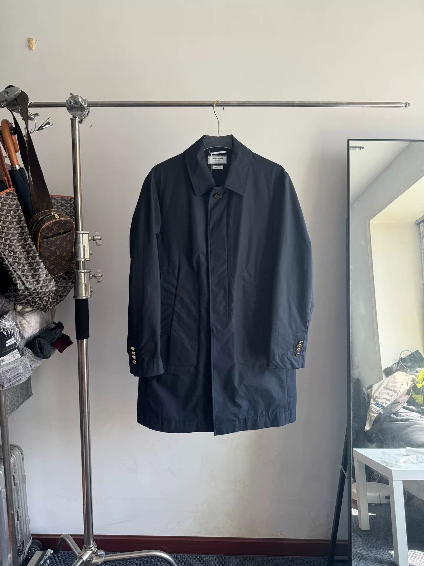Thom Browne Thom Browne Navy Rainproof Trench Coat Size US M / EU 48-50 / 2 - 1 Thumbnail
