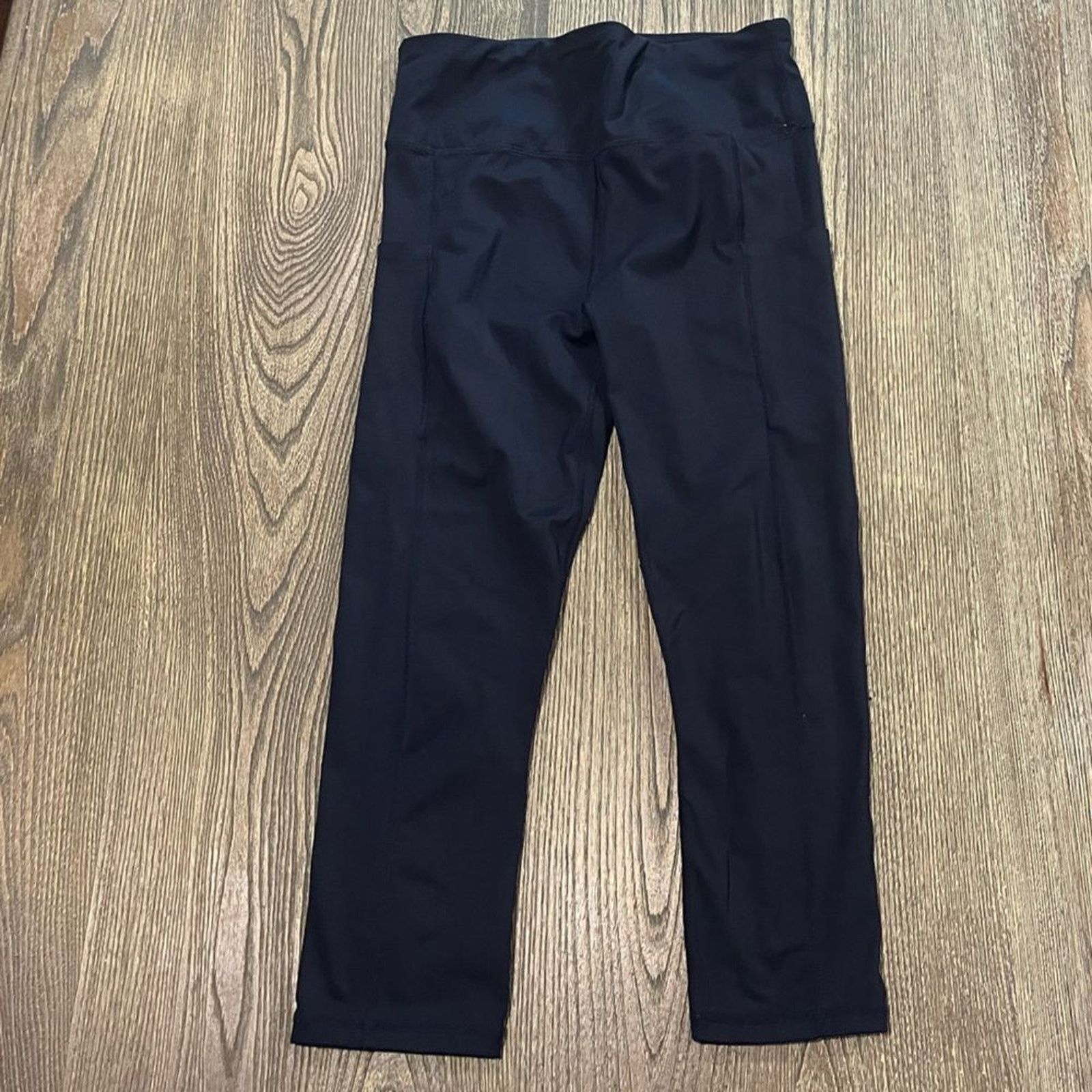 Vintage Ouges High Rise Leggings Elastic Waistband Pockets Stretch L Size 31" - 1 Thumbnail
