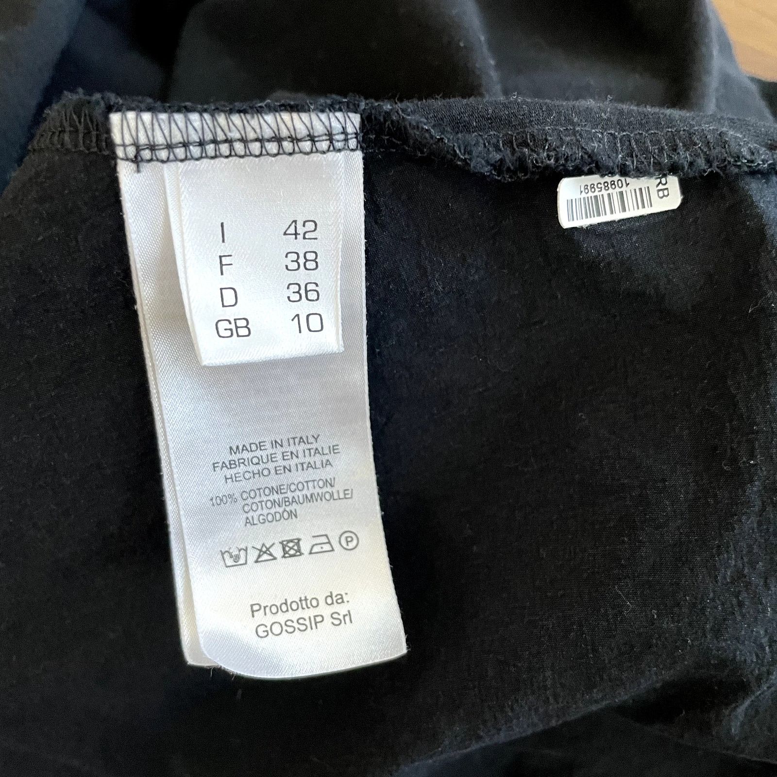 Other Antonelli Firenze Women's Minimalist Black Cotton T-Shirt Size M / US 6-8 / IT 42-44 - 7 Thumbnail